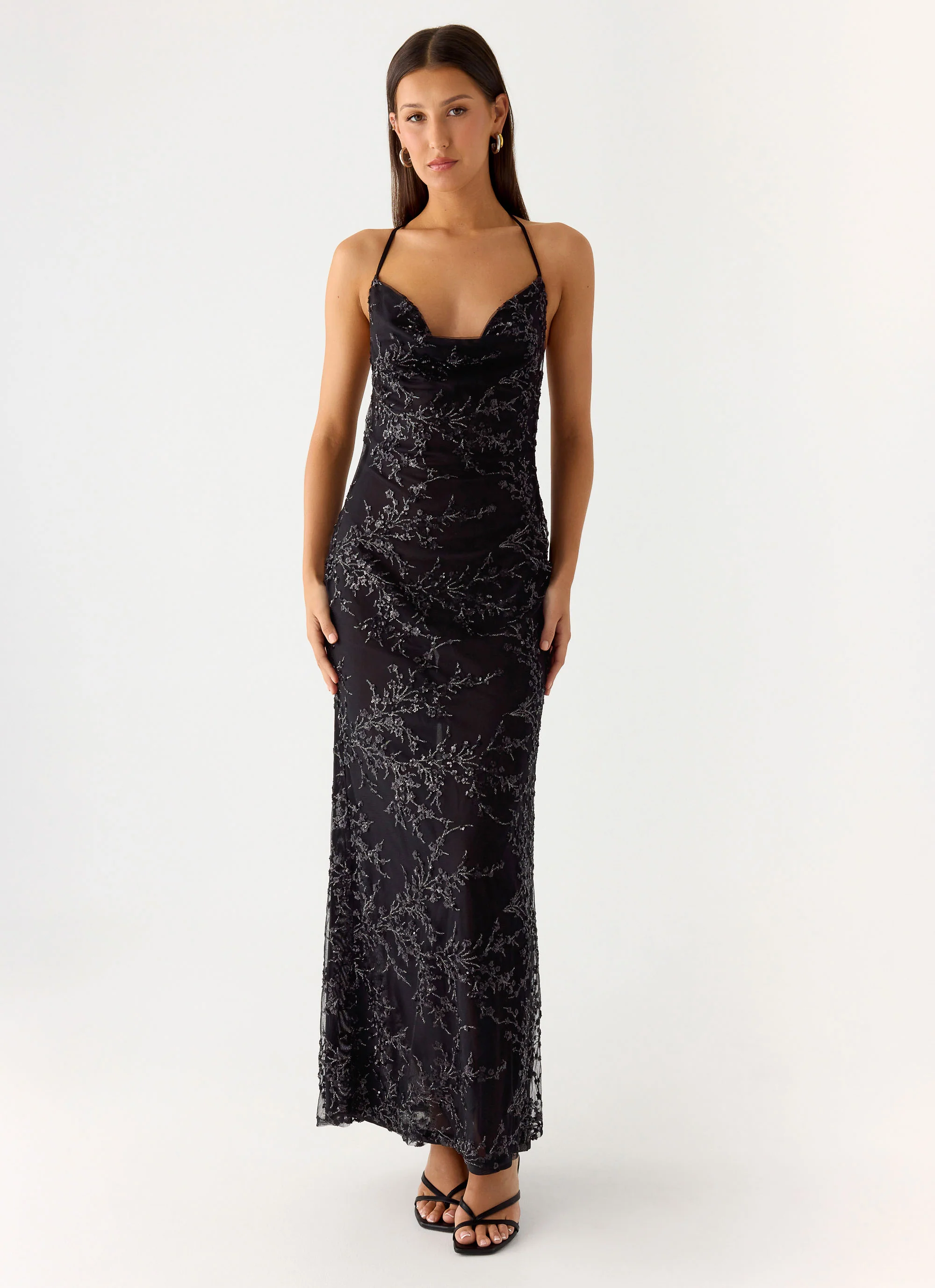 Mayim Sequin Maxi Dress - Black - Image 4