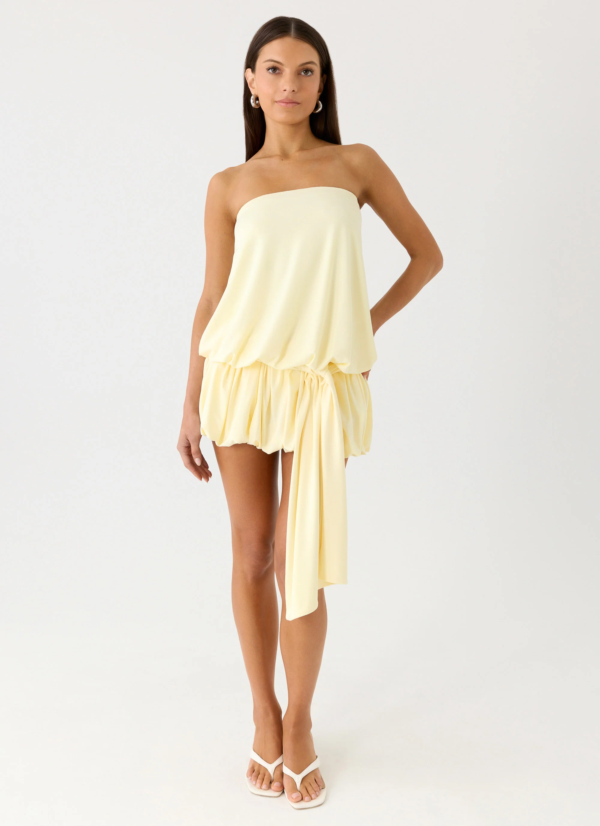 Mazie Strapless Mini Dress - Yellow - Image 4