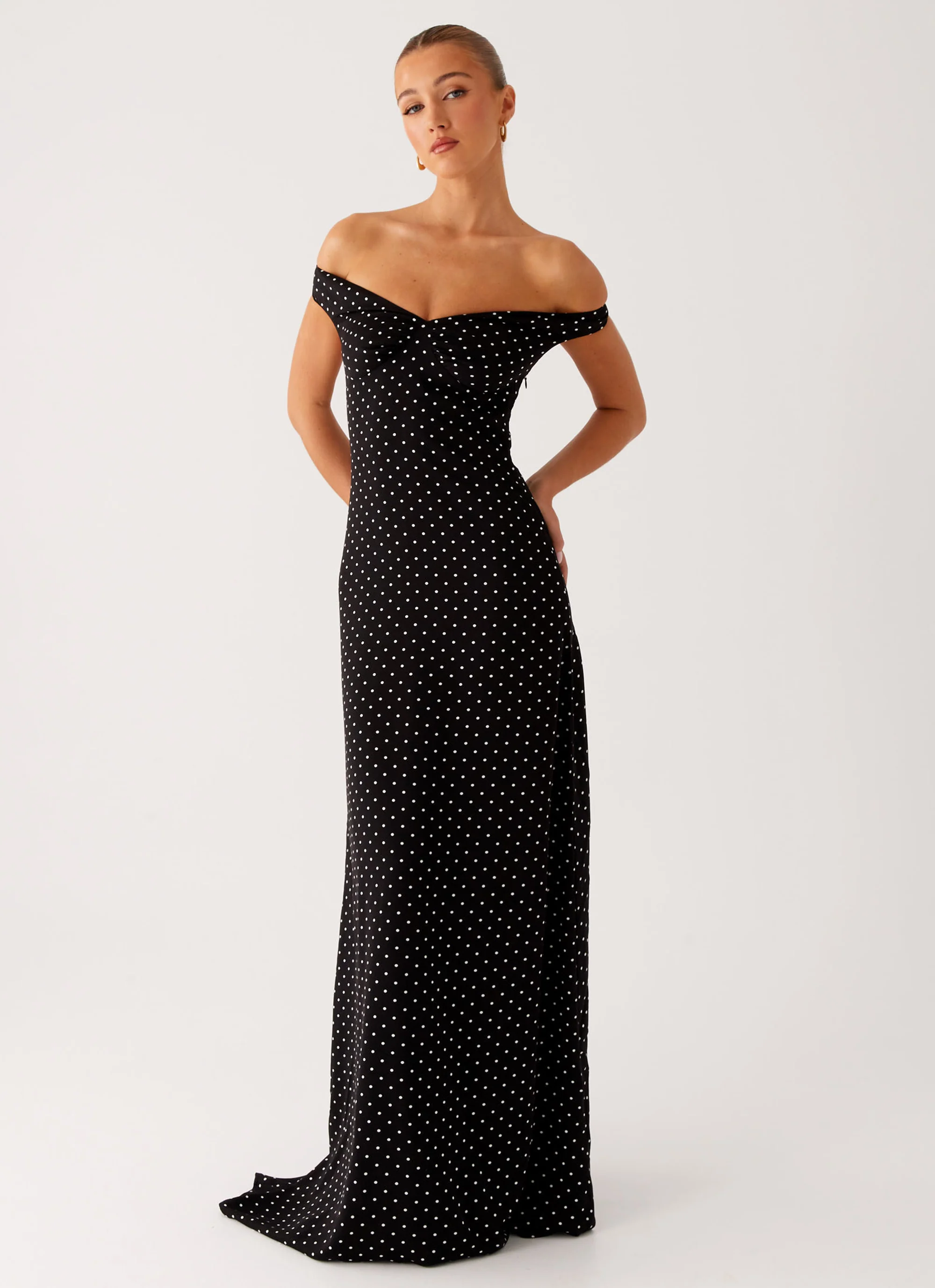Melany Maxi Dress - Black Polka Dot - Image 4