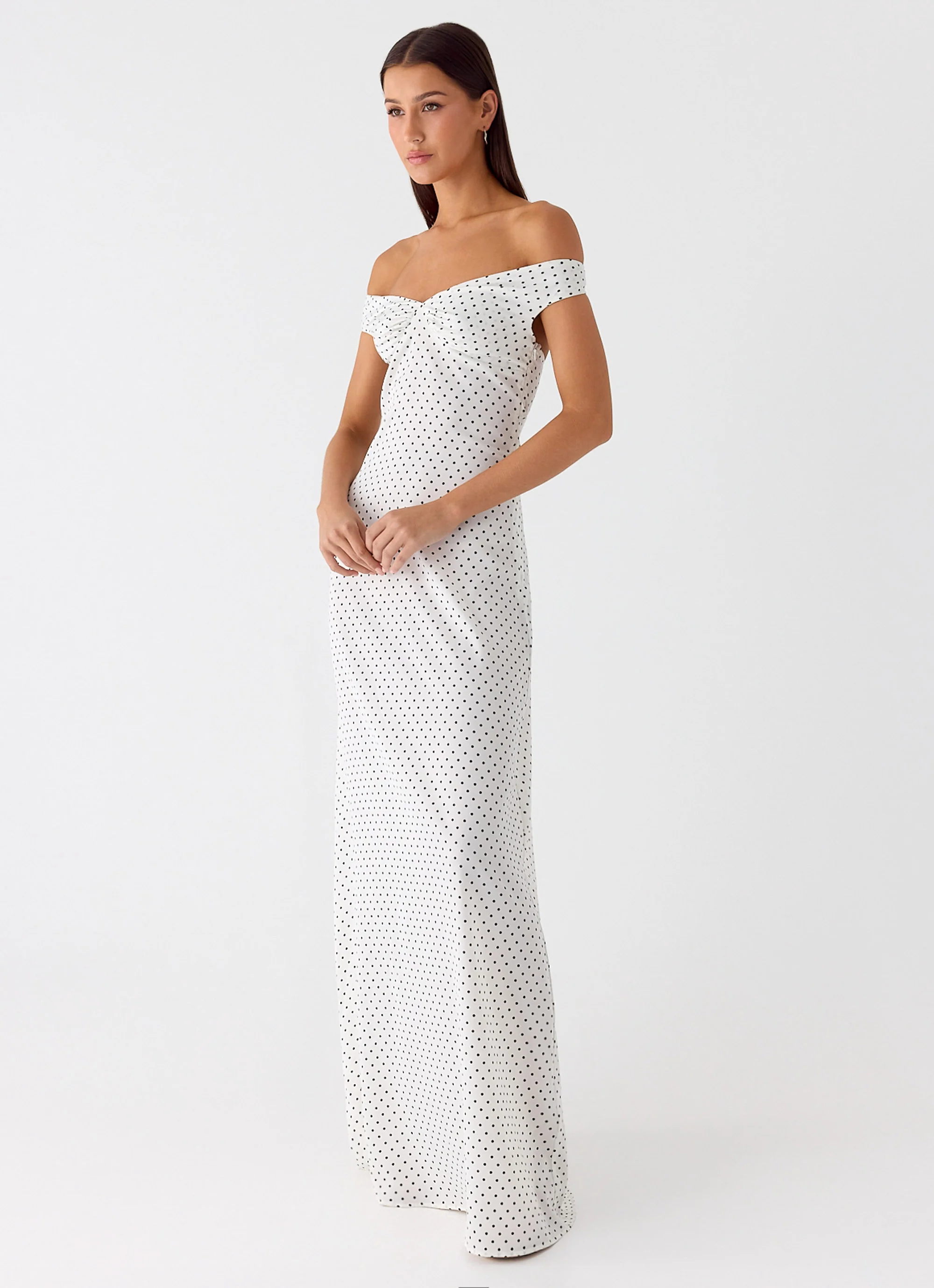 Melany Maxi Dress - White Polkadot - Image 4