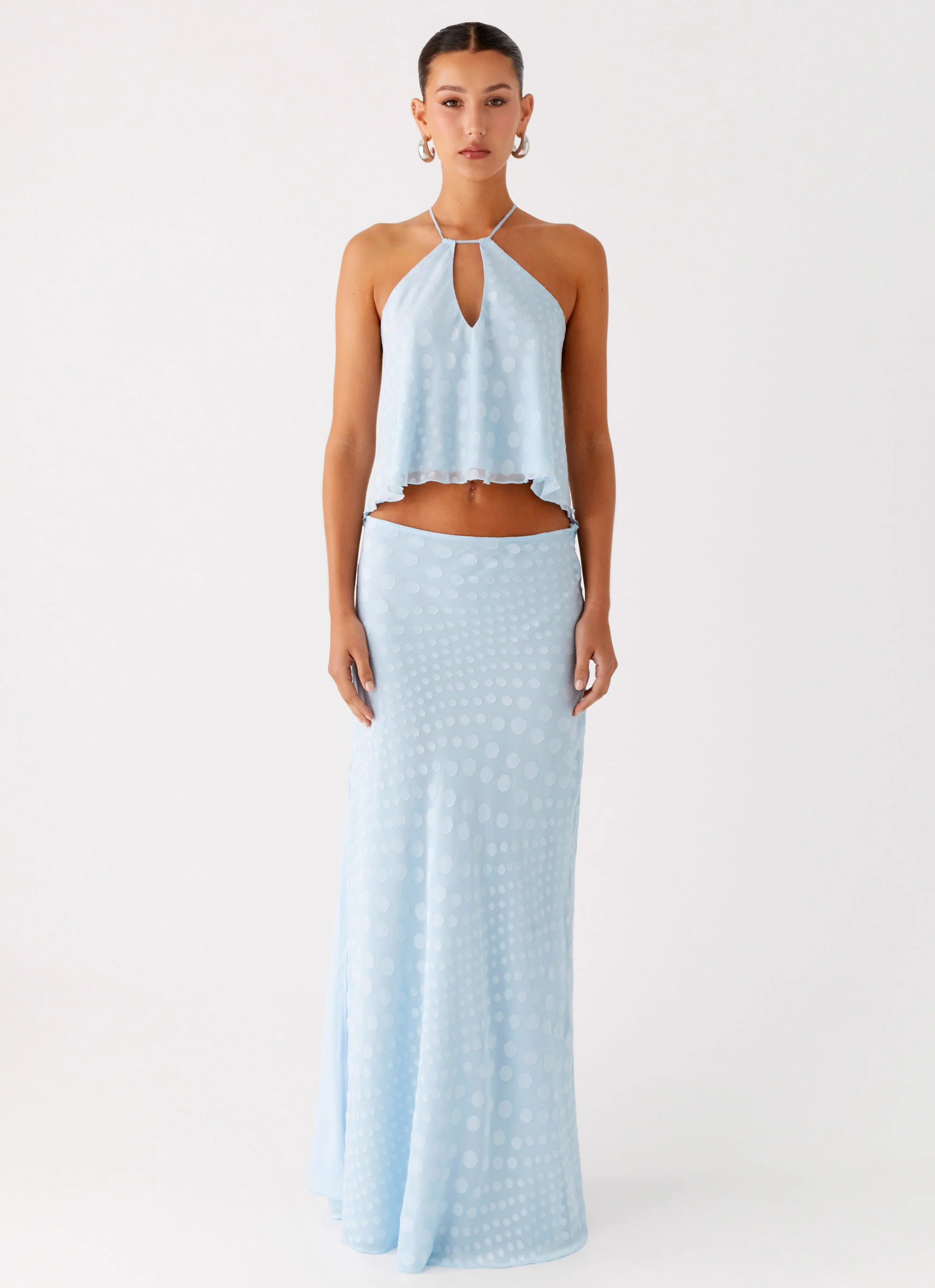 Mena Chiffon Spot Top - Blue - Image 4