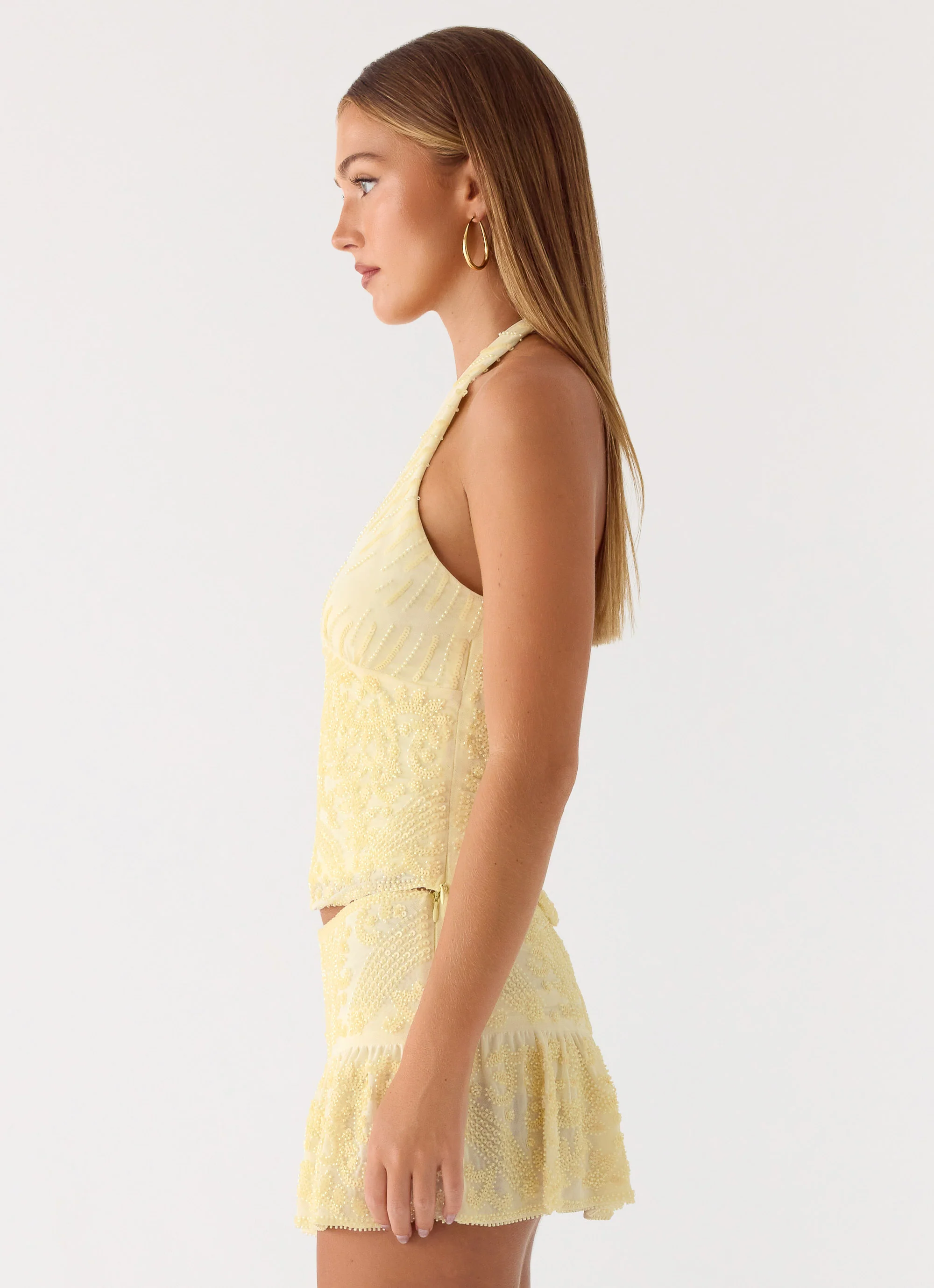 Mimi Beaded Top - Yellow - Image 2