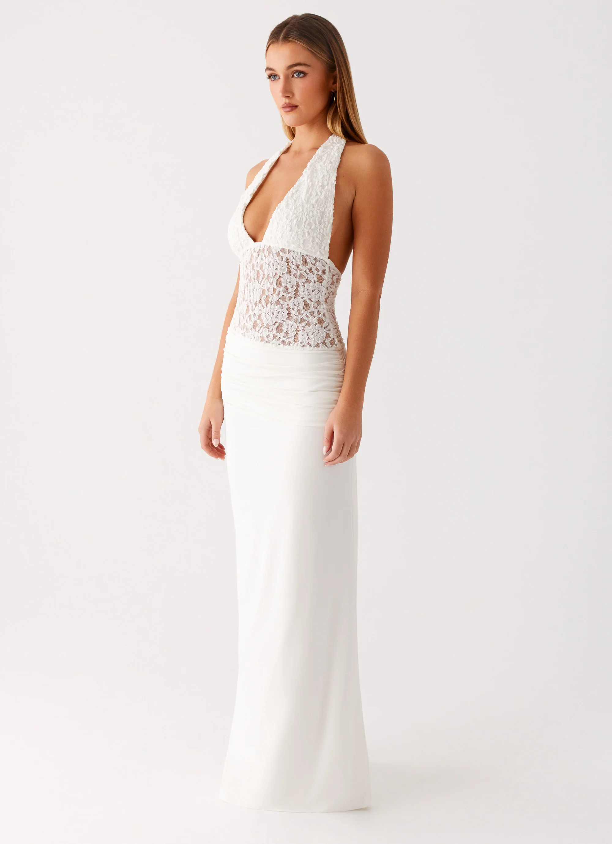 Miri Halter Maxi Dress - Ivory - Image 6