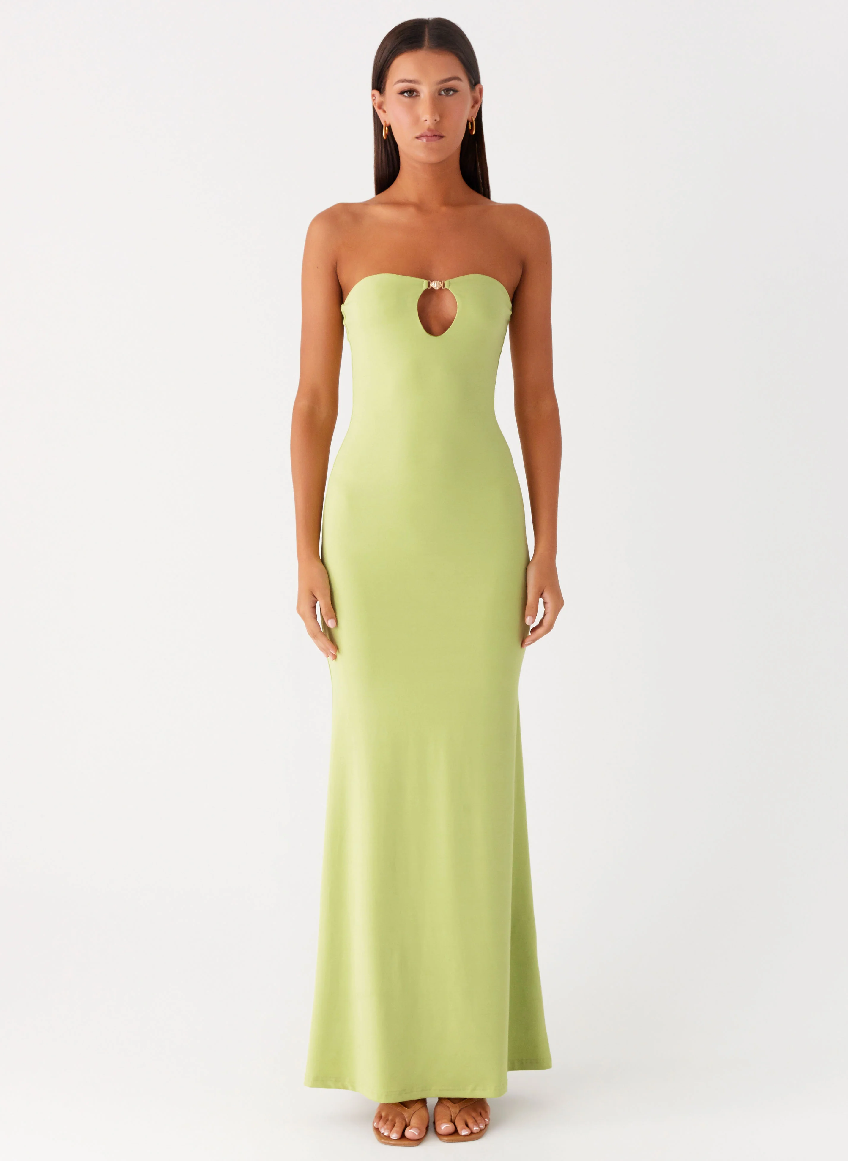 Moara Cut Out Maxi Dress - Lime Green - Image 6