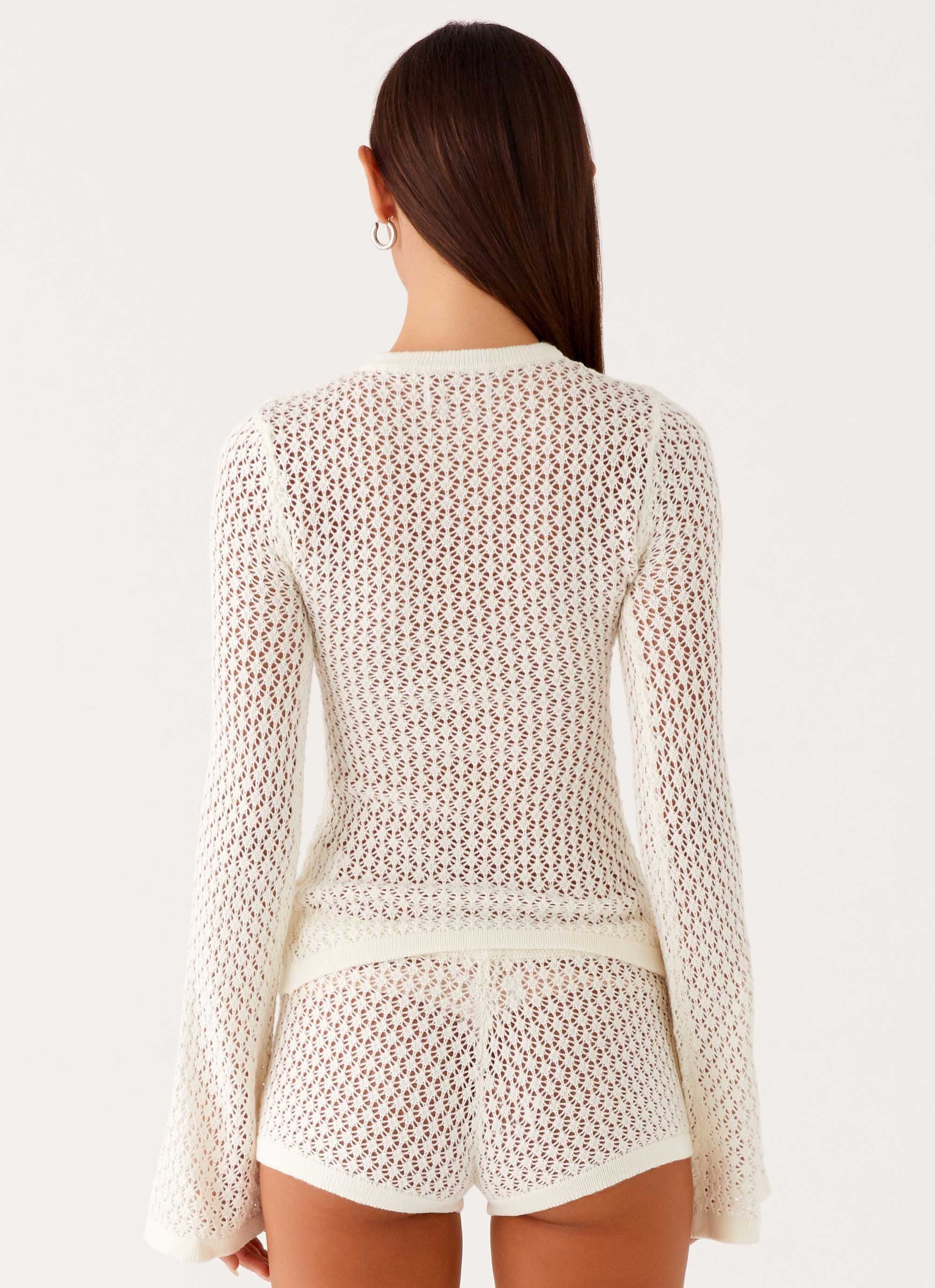 Molly Crochet Cardigan - Ivory - Image 4