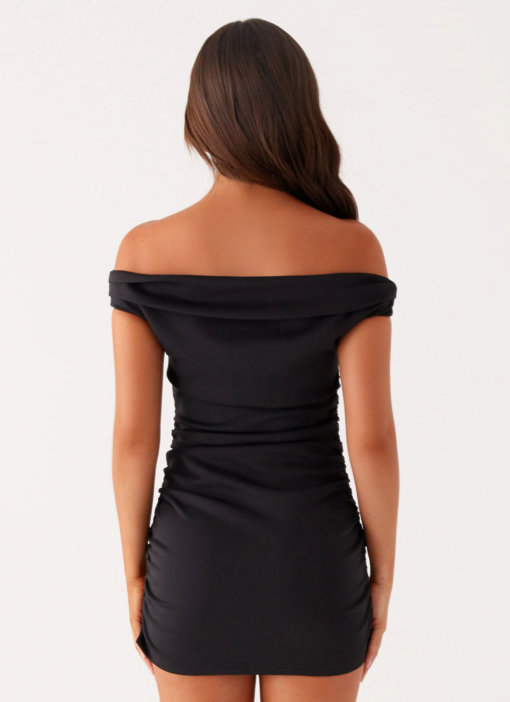 Morgan Off Shoulder Mini Dress - Black - Image 4