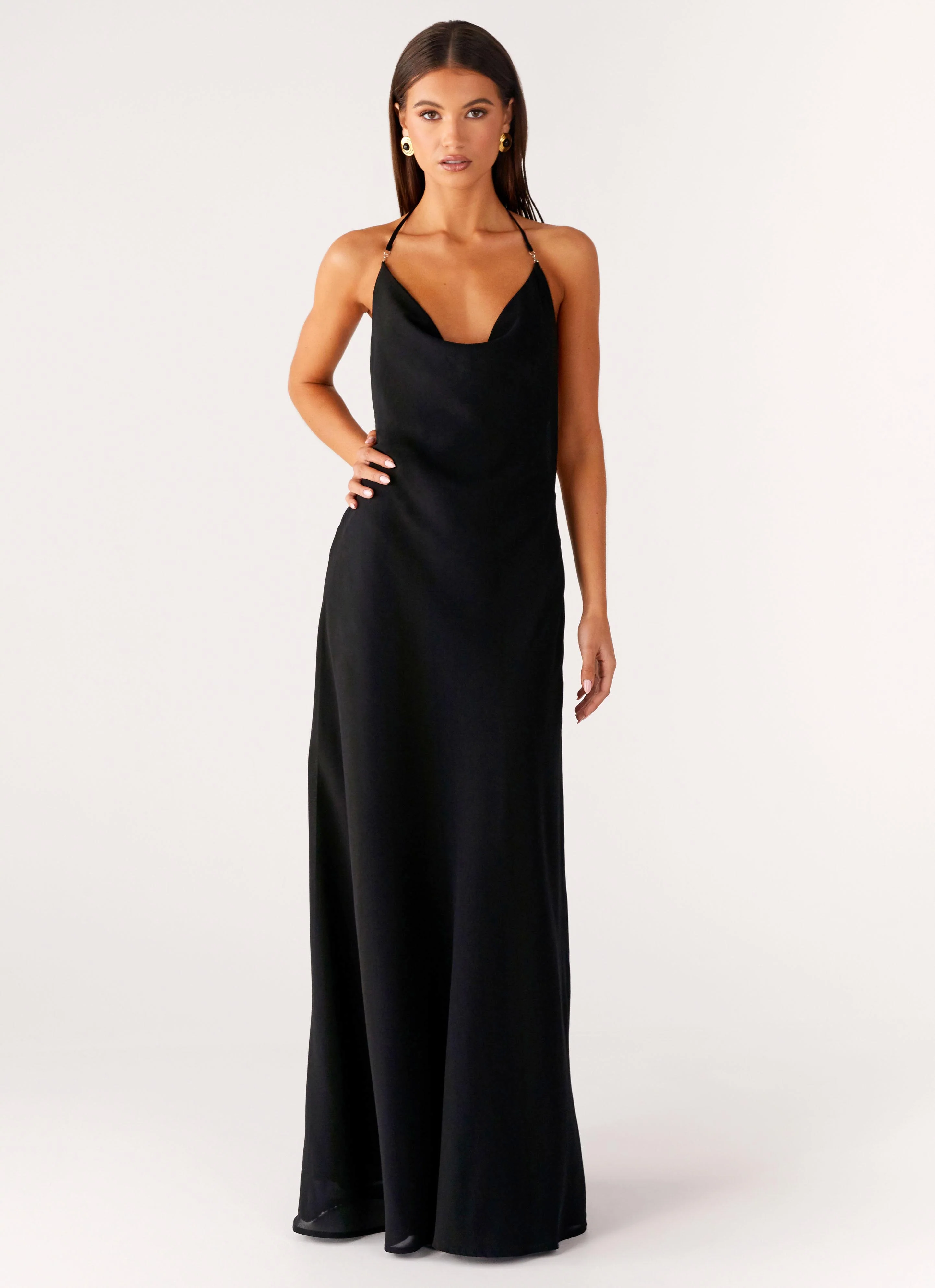 Morning Crush Cowl Maxi Dress - Black - Image 6