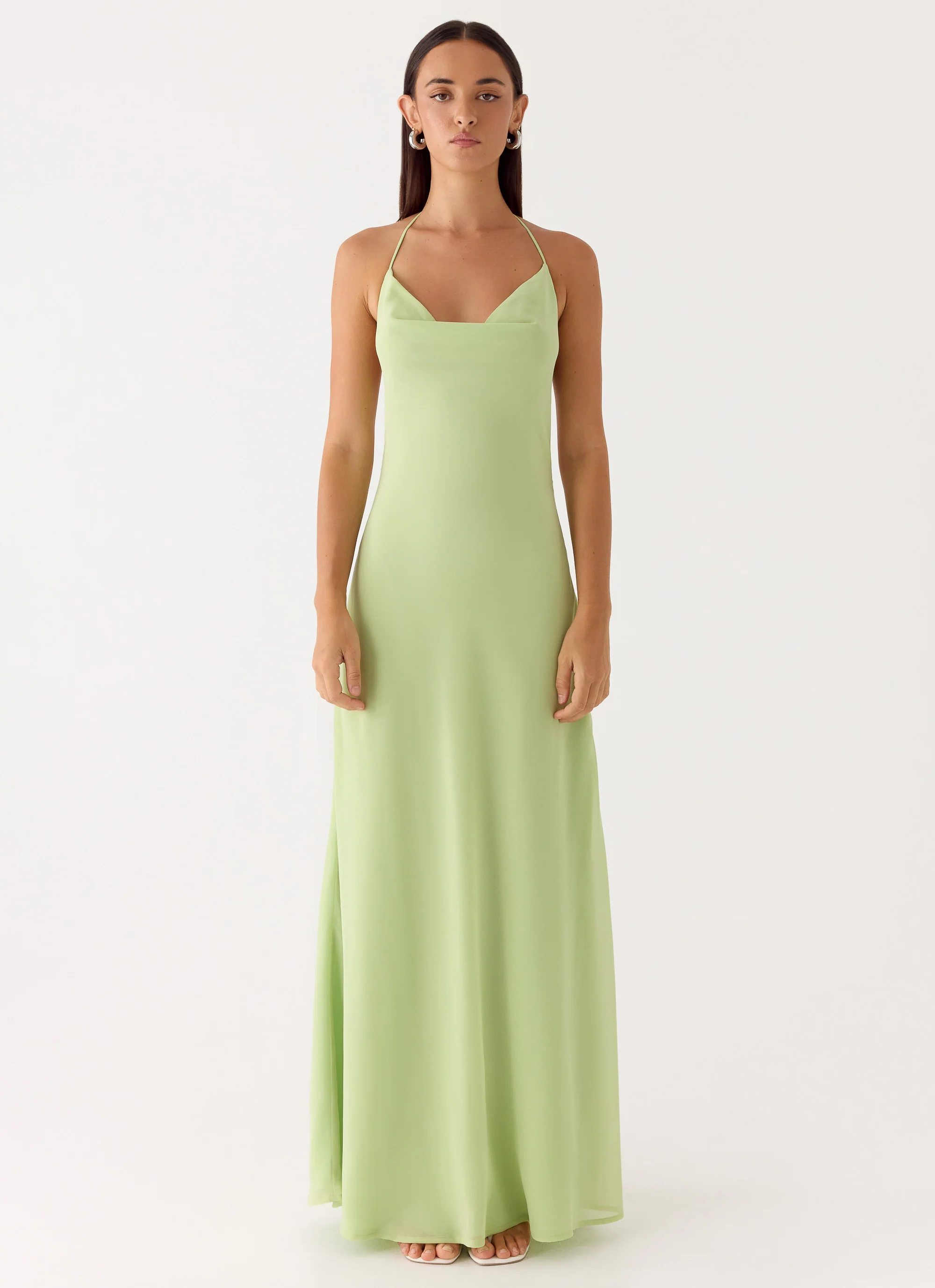 Morning Crush Cowl Maxi Dress - Lime - Image 3