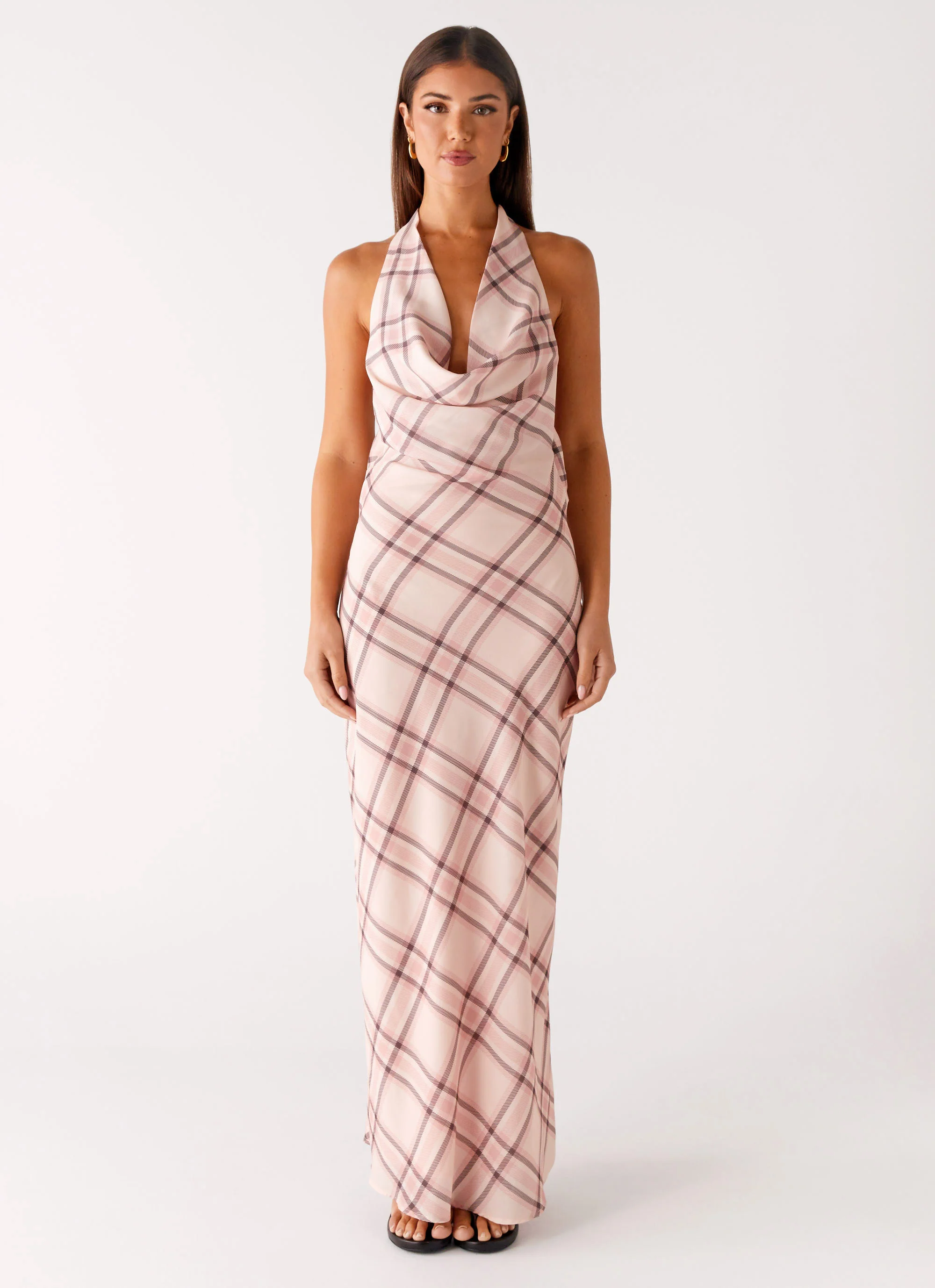 Muse Maxi Dress - Pink Check - Image 2