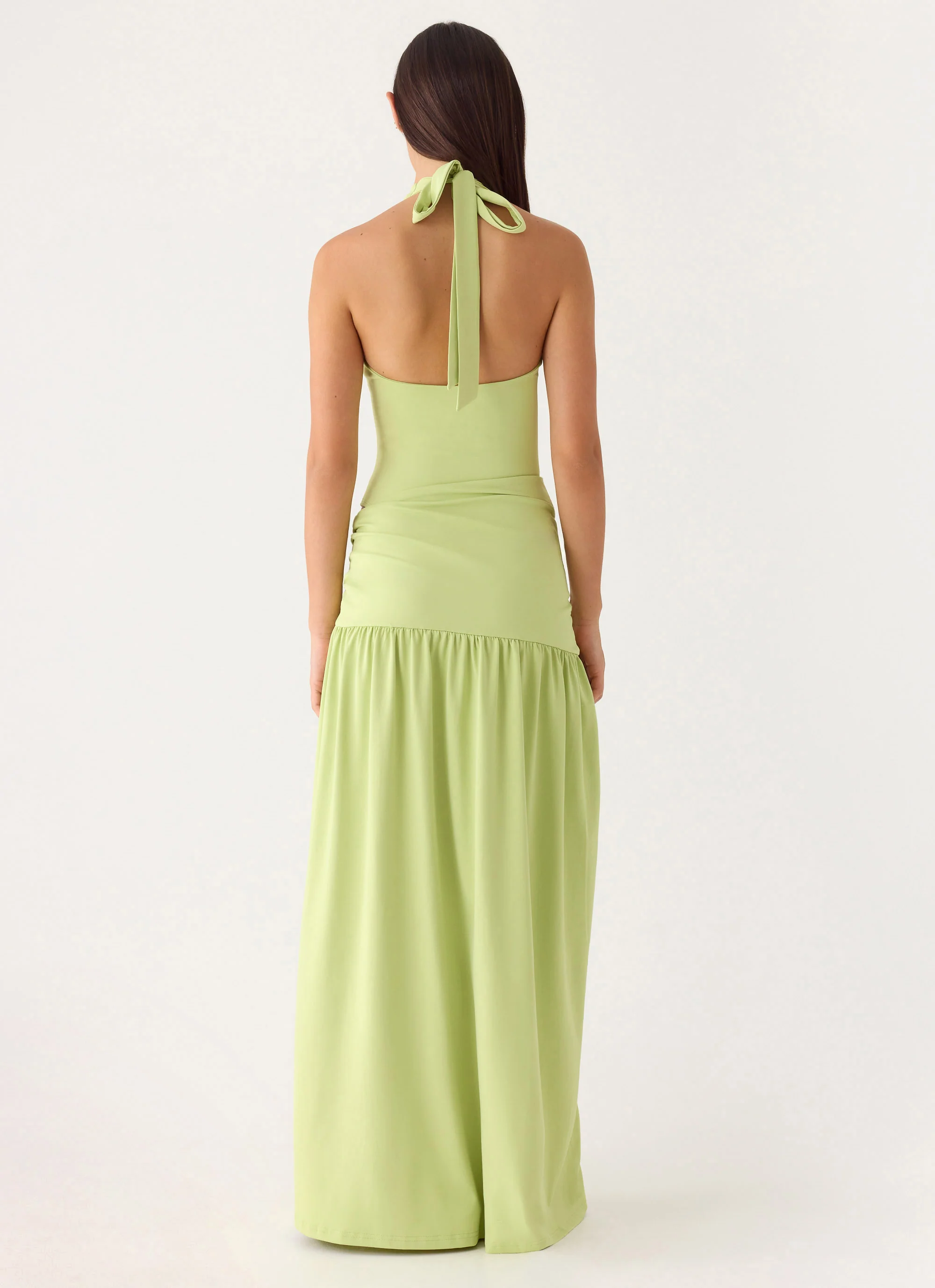 My Answer Bodysuit Maxi Dress - Lime - Image 3