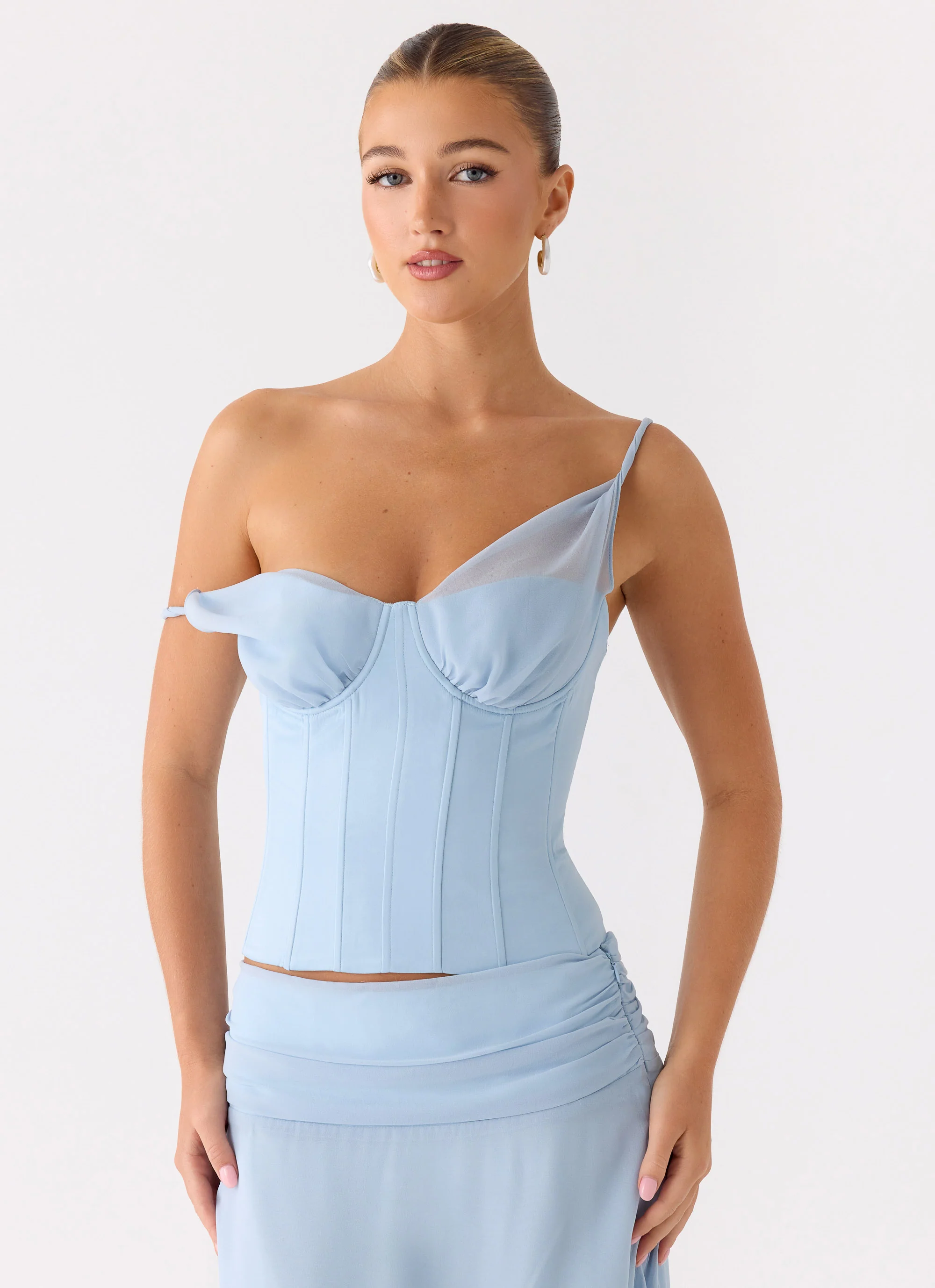 Natalya Corset Top - Pale Blue - Image 8