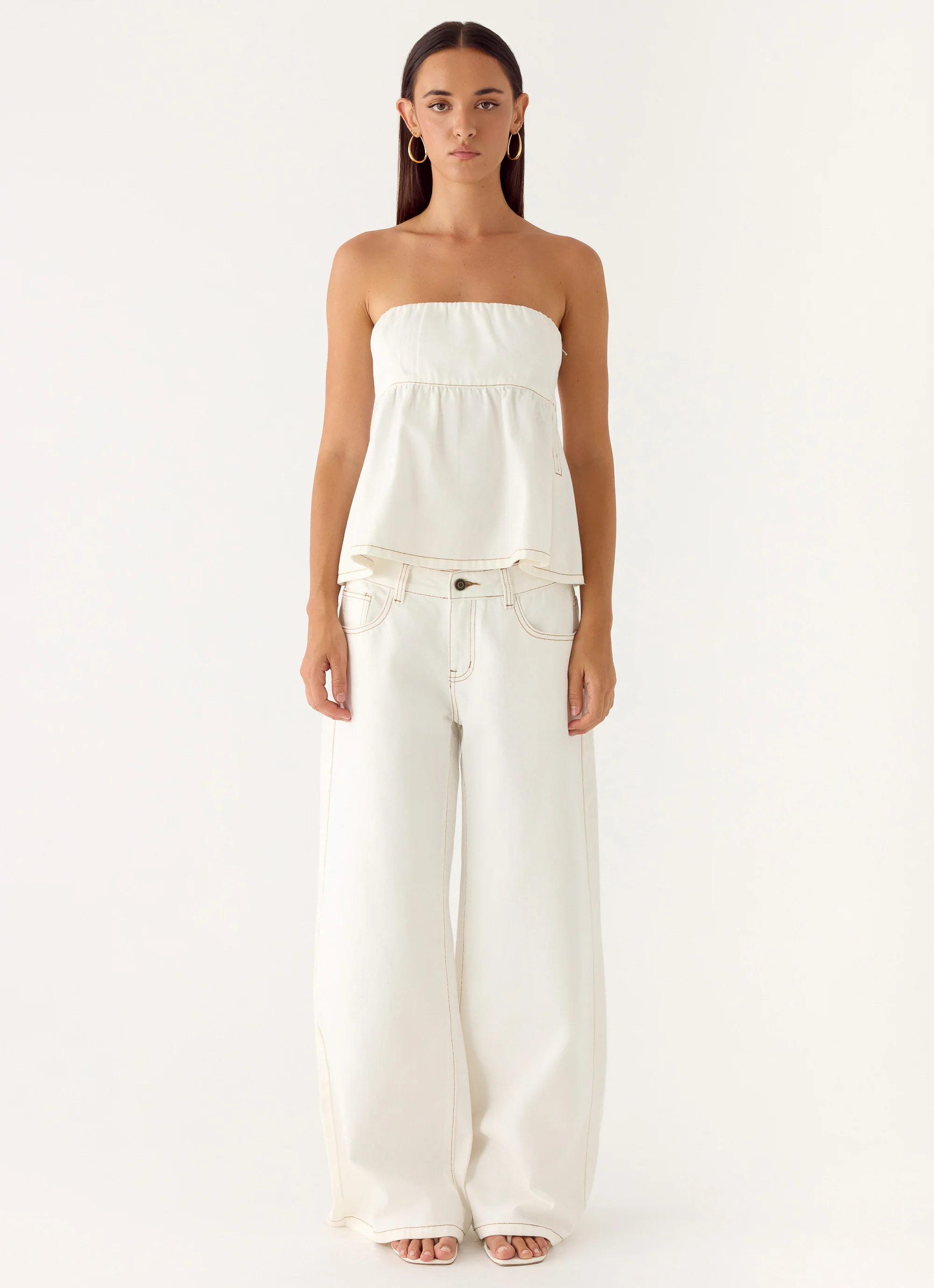 Nathan Denim Top - White - Image 4