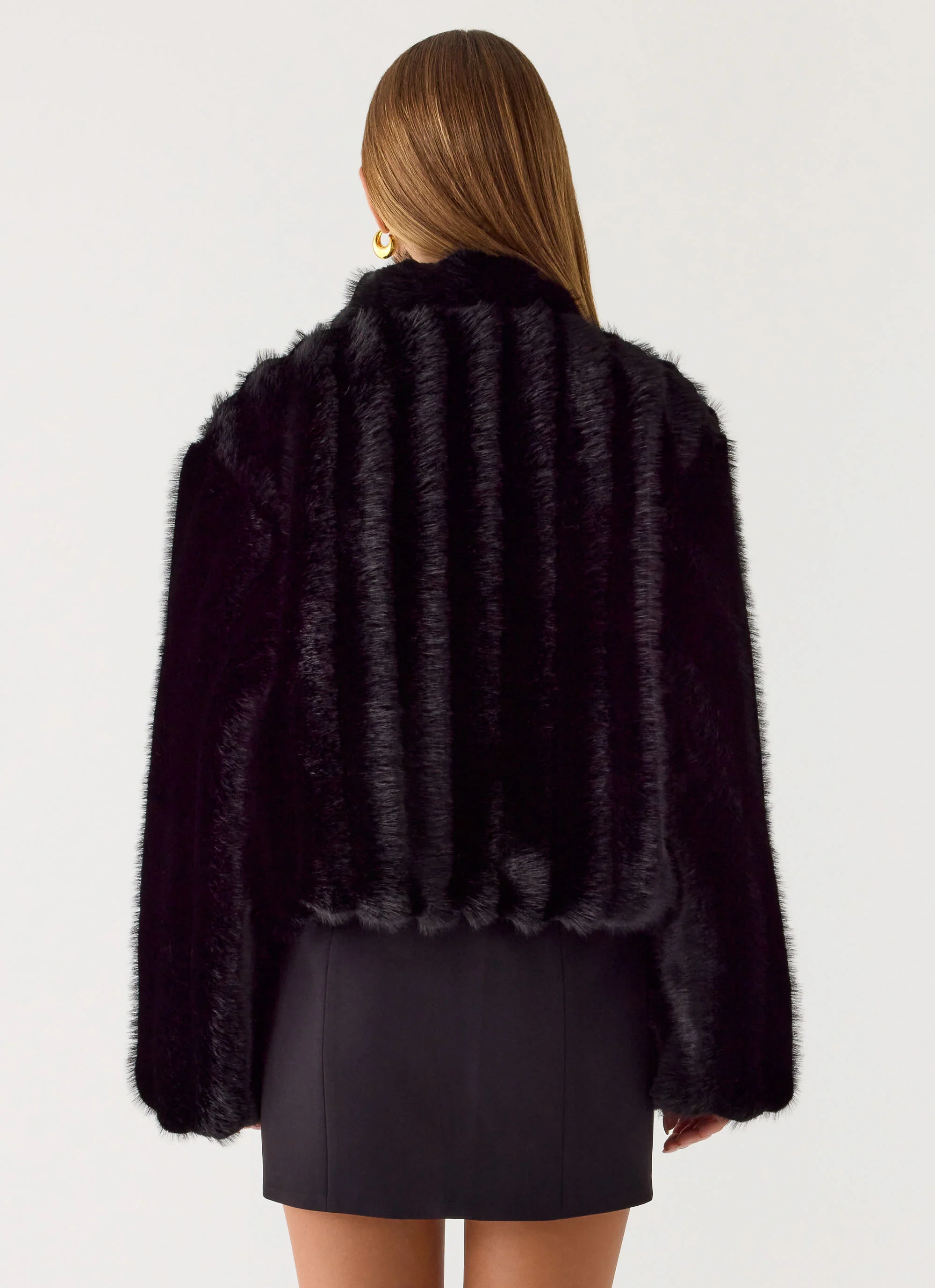 Naylor Faux Fur Jacket - Black - Image 5