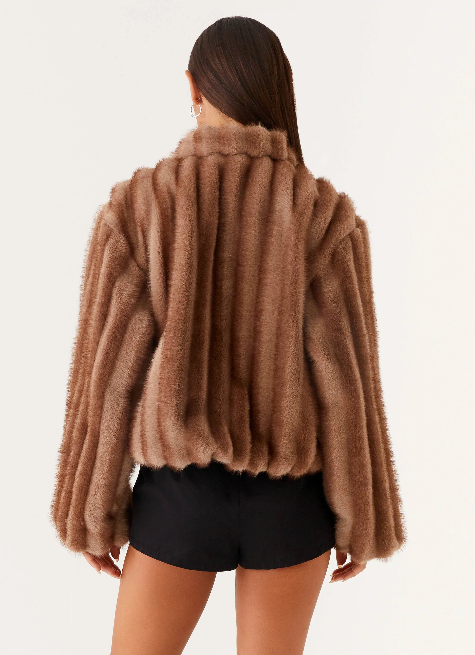 Naylor Faux Fur Jacket - Brown - Image 6