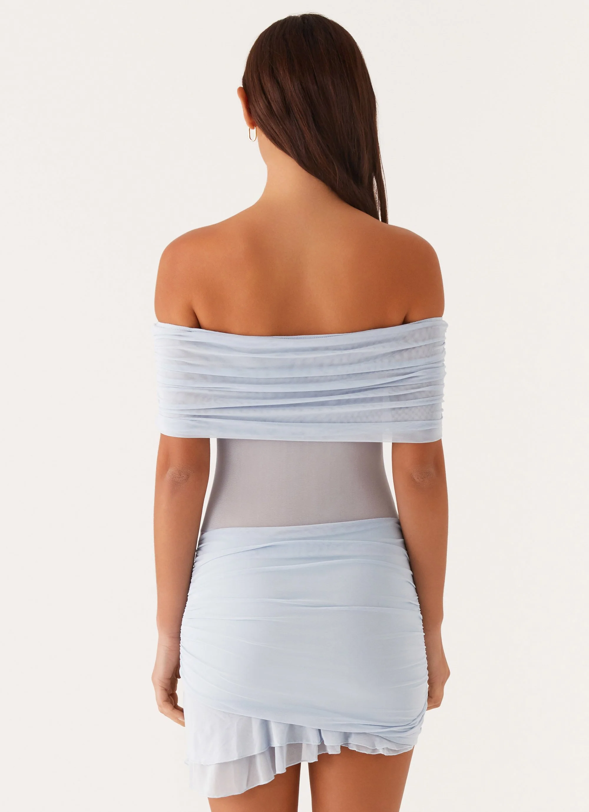 Nelly Off Shoulder Mini Dress - Blue - Image 4