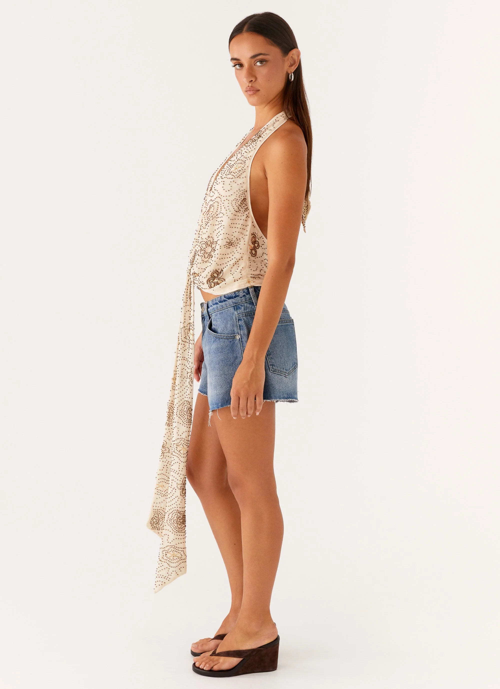 Neptune Halter Top - Light Beige - Image 5