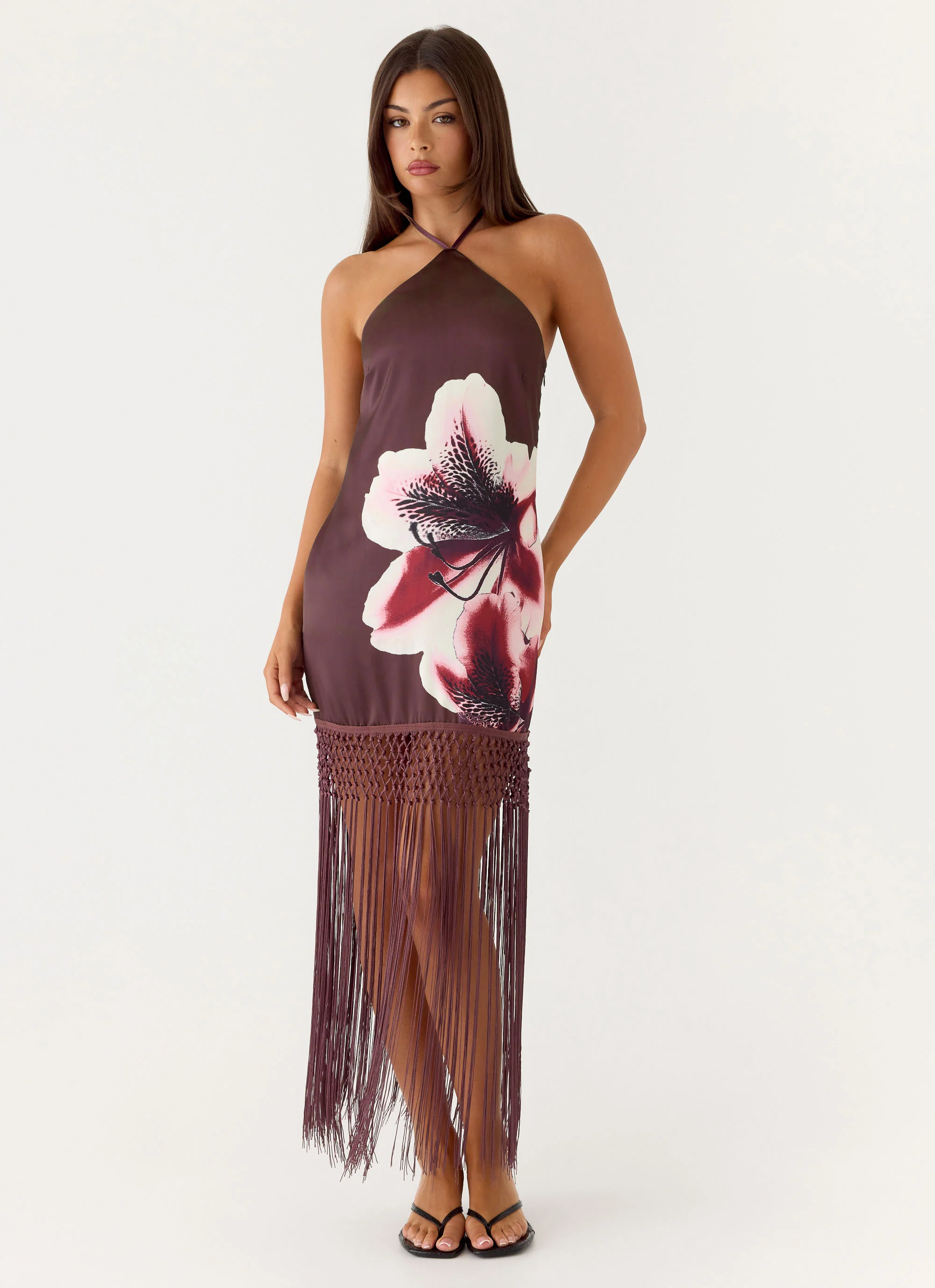 Niahvette Halter Midaxi Dress - Velvet Bloom - Image 4