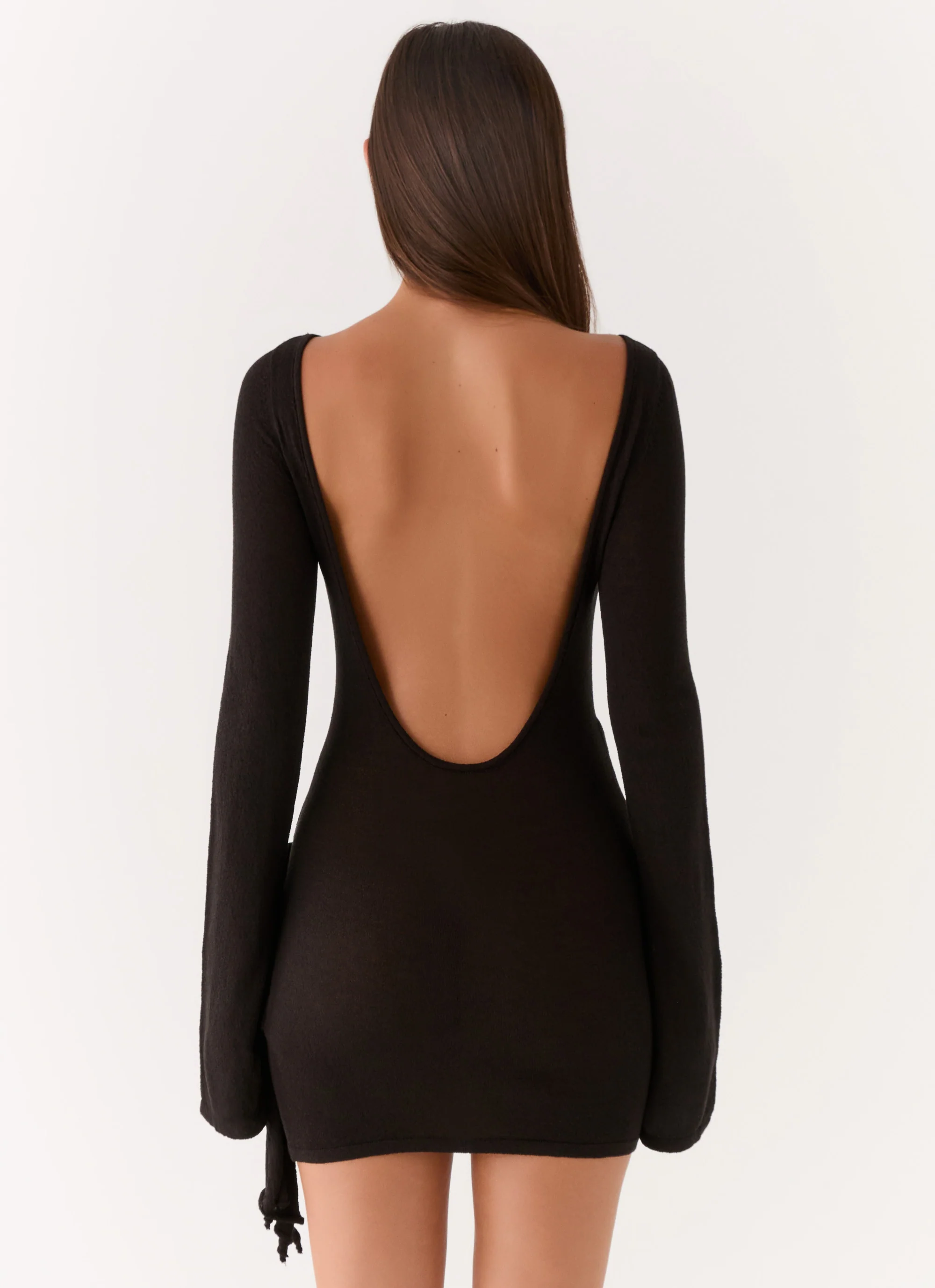 Niella Long Sleeve Wrap Mini Dress - Black - Image 2