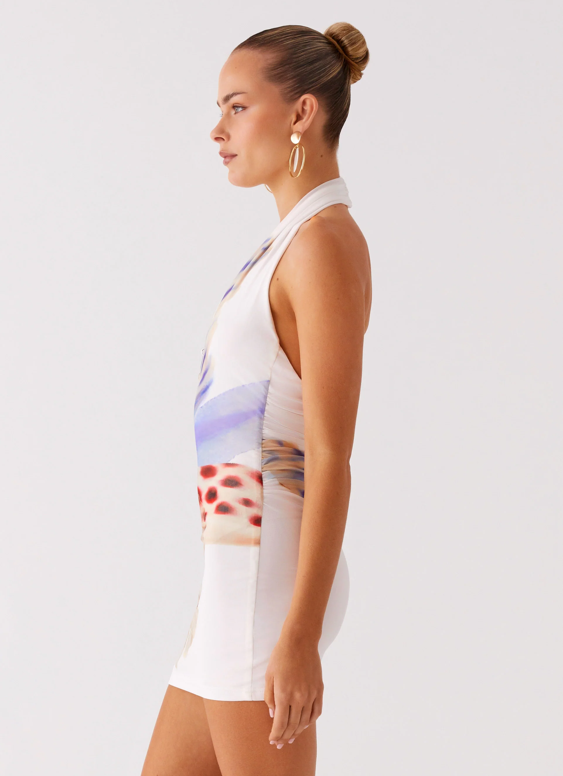 No Time Mini Dress - White Sea Bloom - Image 2