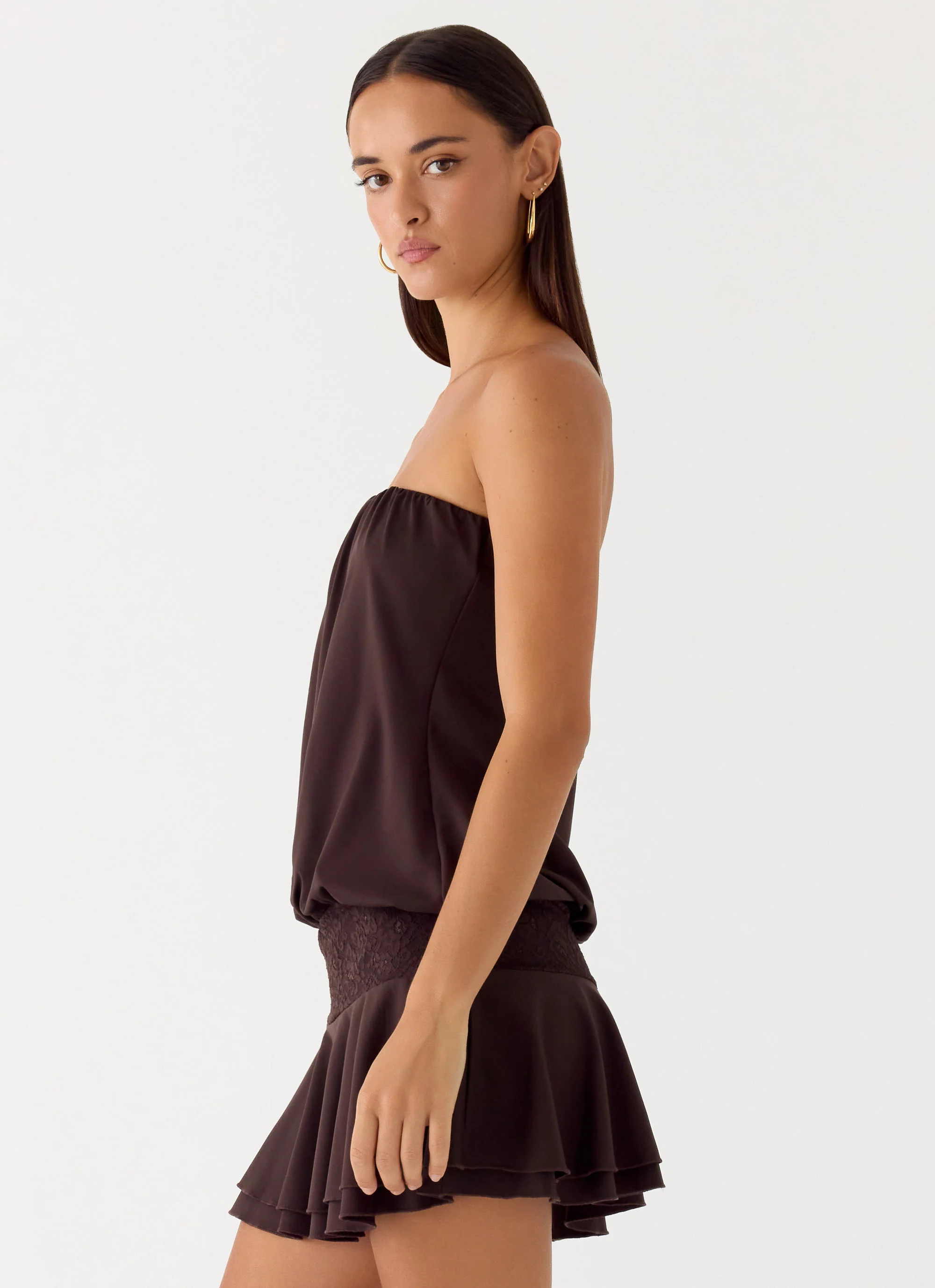 Noreen Strapless Mini Dress - Chocolate Torte - Image 3