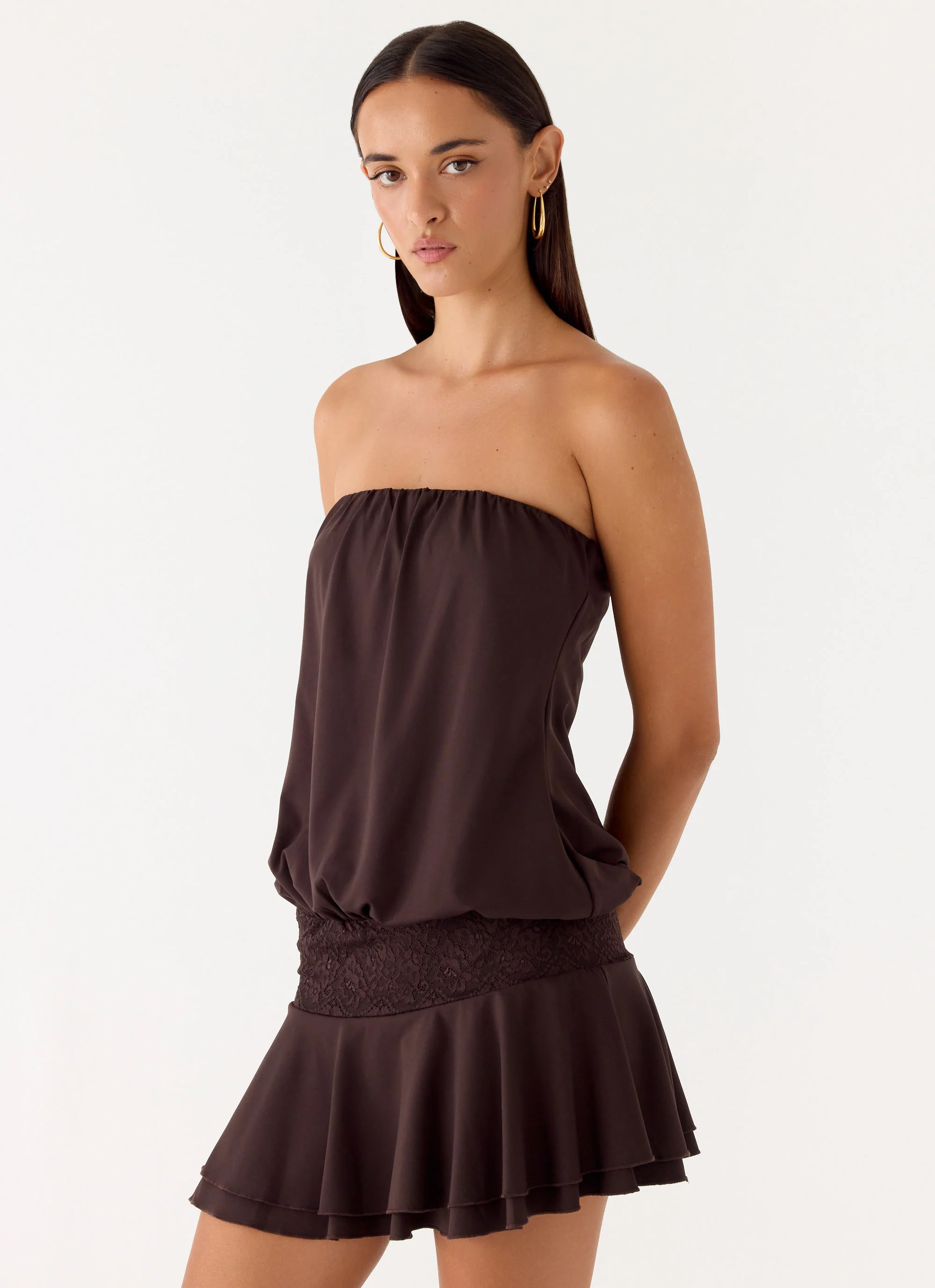 Noreen Strapless Mini Dress - Chocolate Torte - Image 5