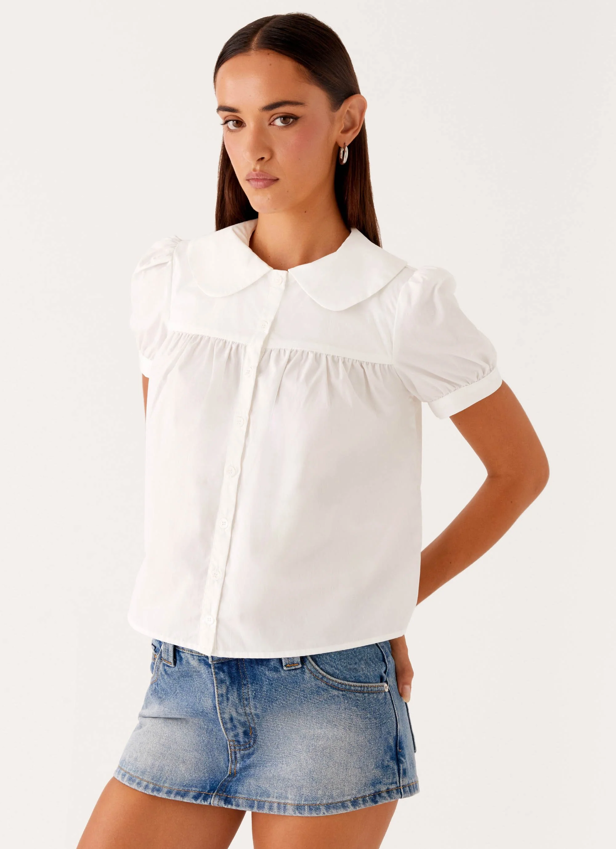 Nostalgia Babydoll Shirt - White - Image 6