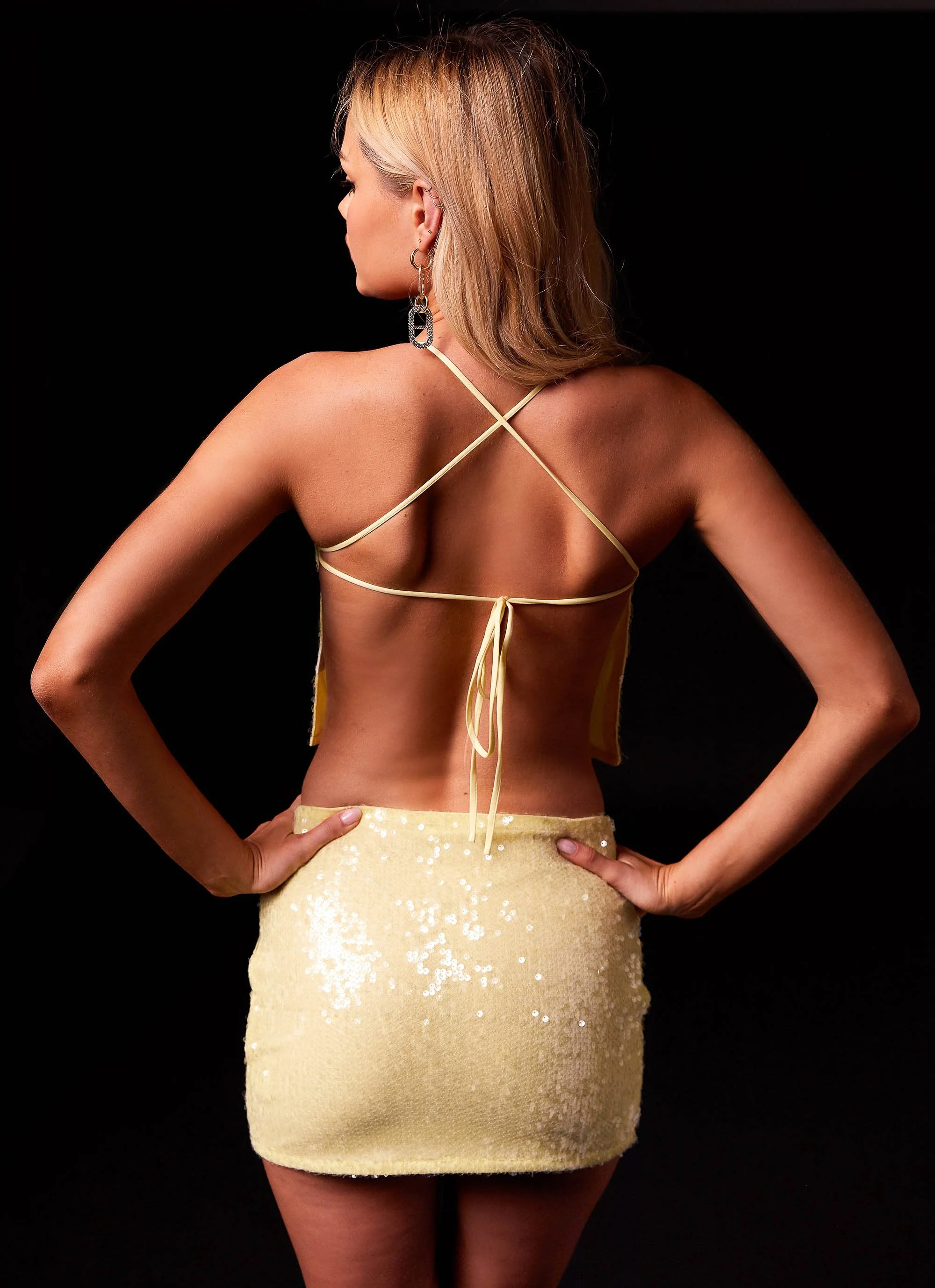 Nostalgic Nights Sequin Top - Lemon Spritz - Image 3