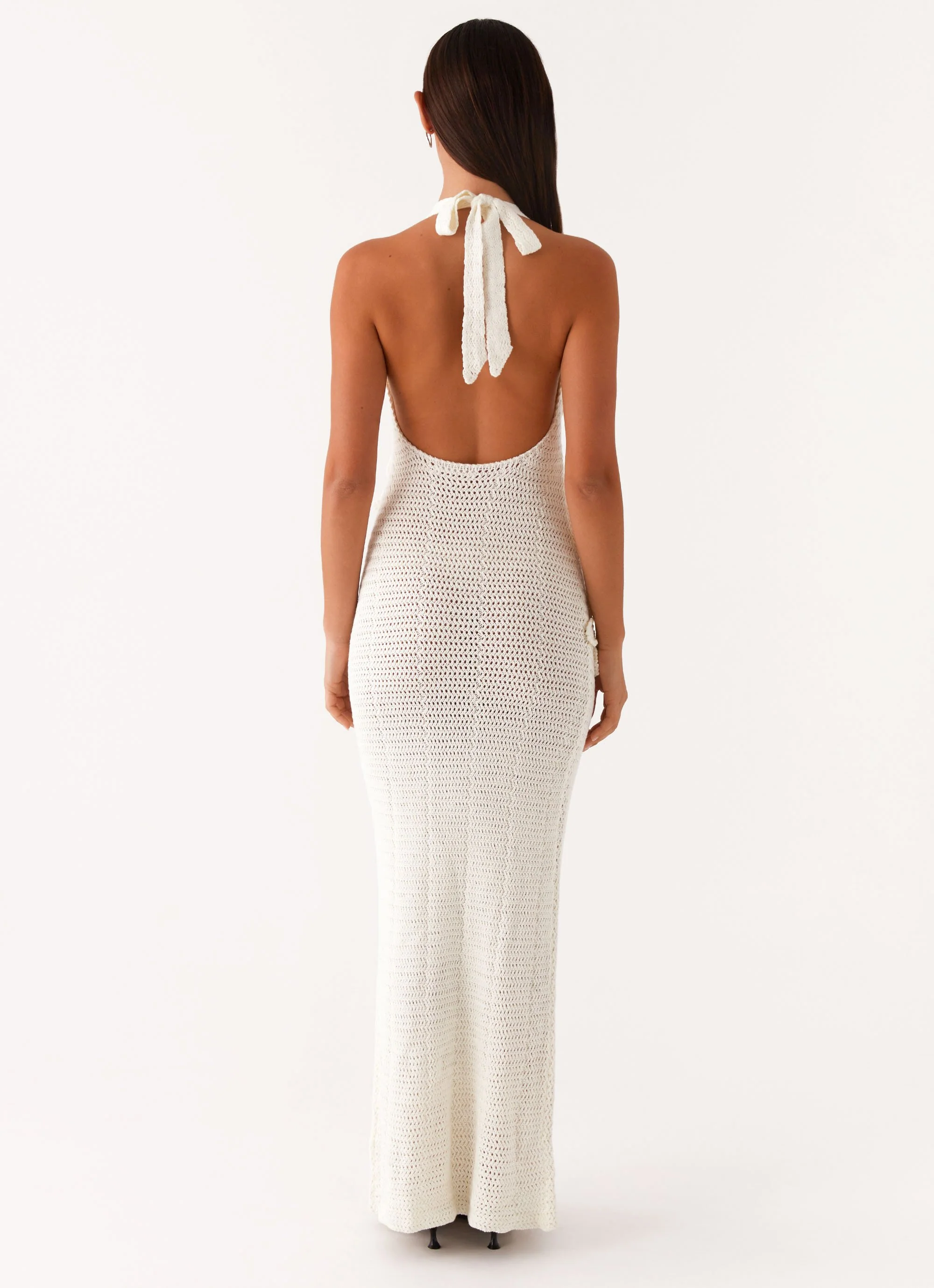 Novalee Flower Crochet Maxi Dress - Ivory - Image 2