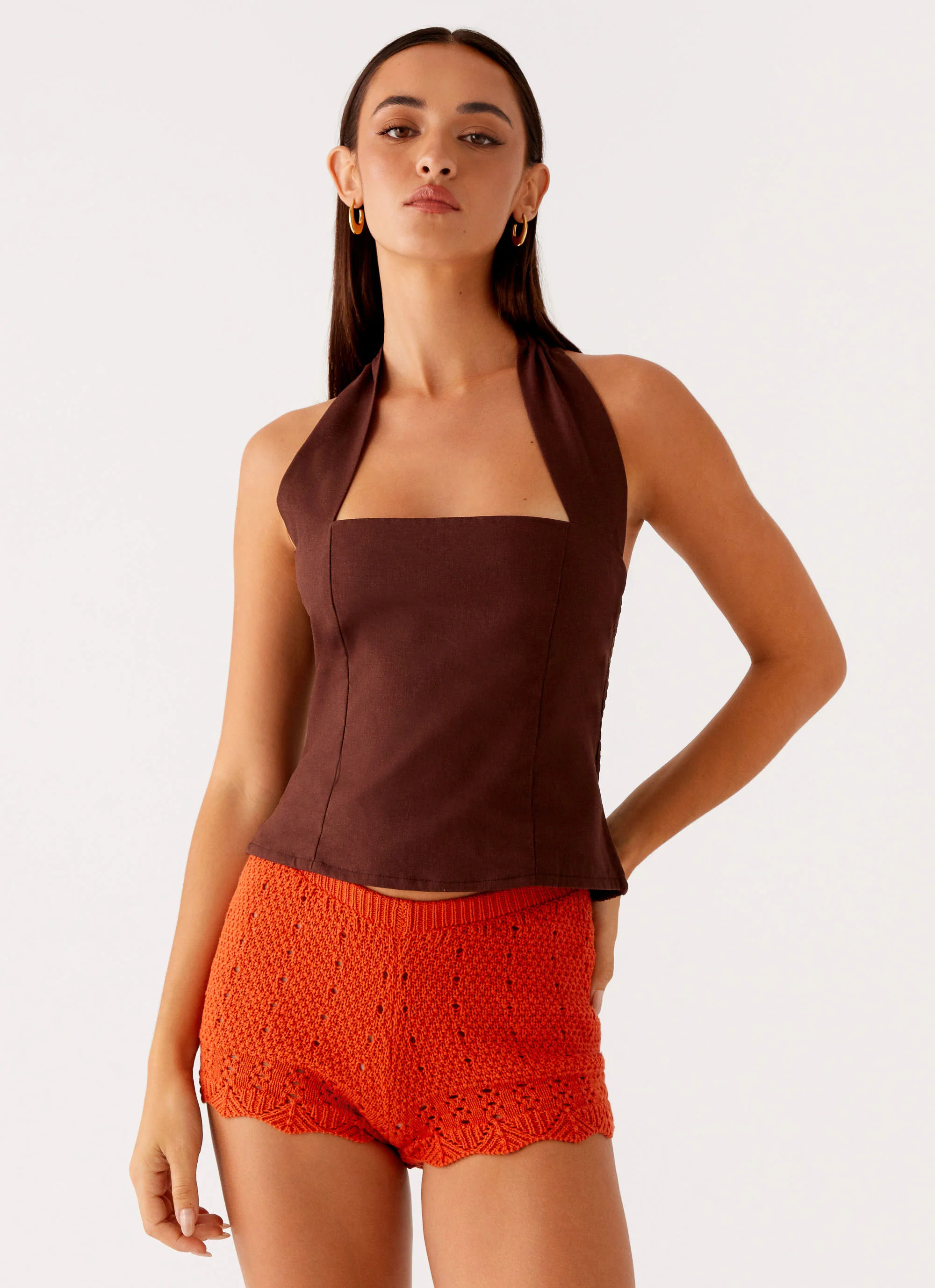Oakley Low Rise Mini Shorts - Orange - Image 5