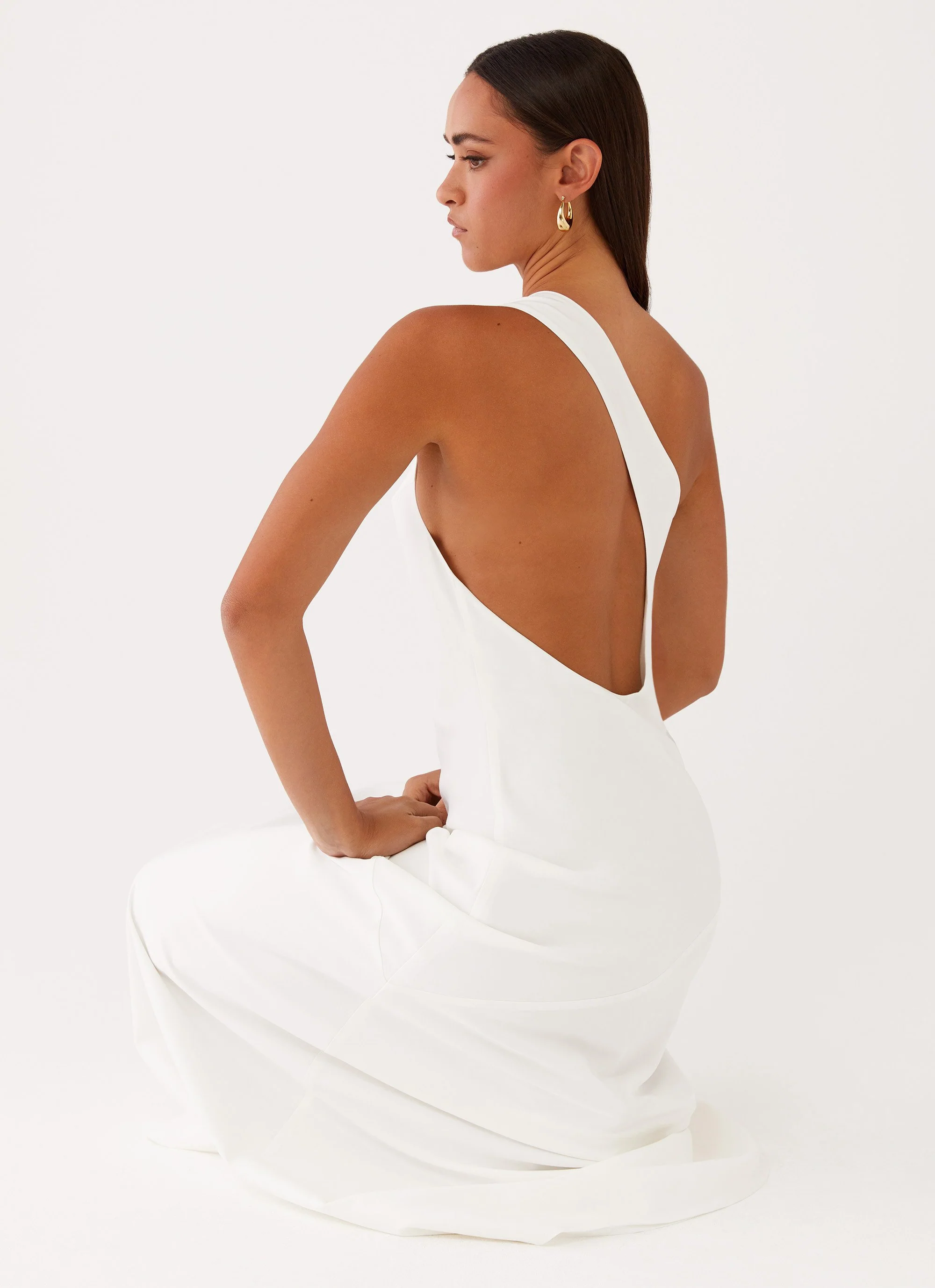 Oaklyn One Shoulder Maxi Dress - Ivory - Image 5