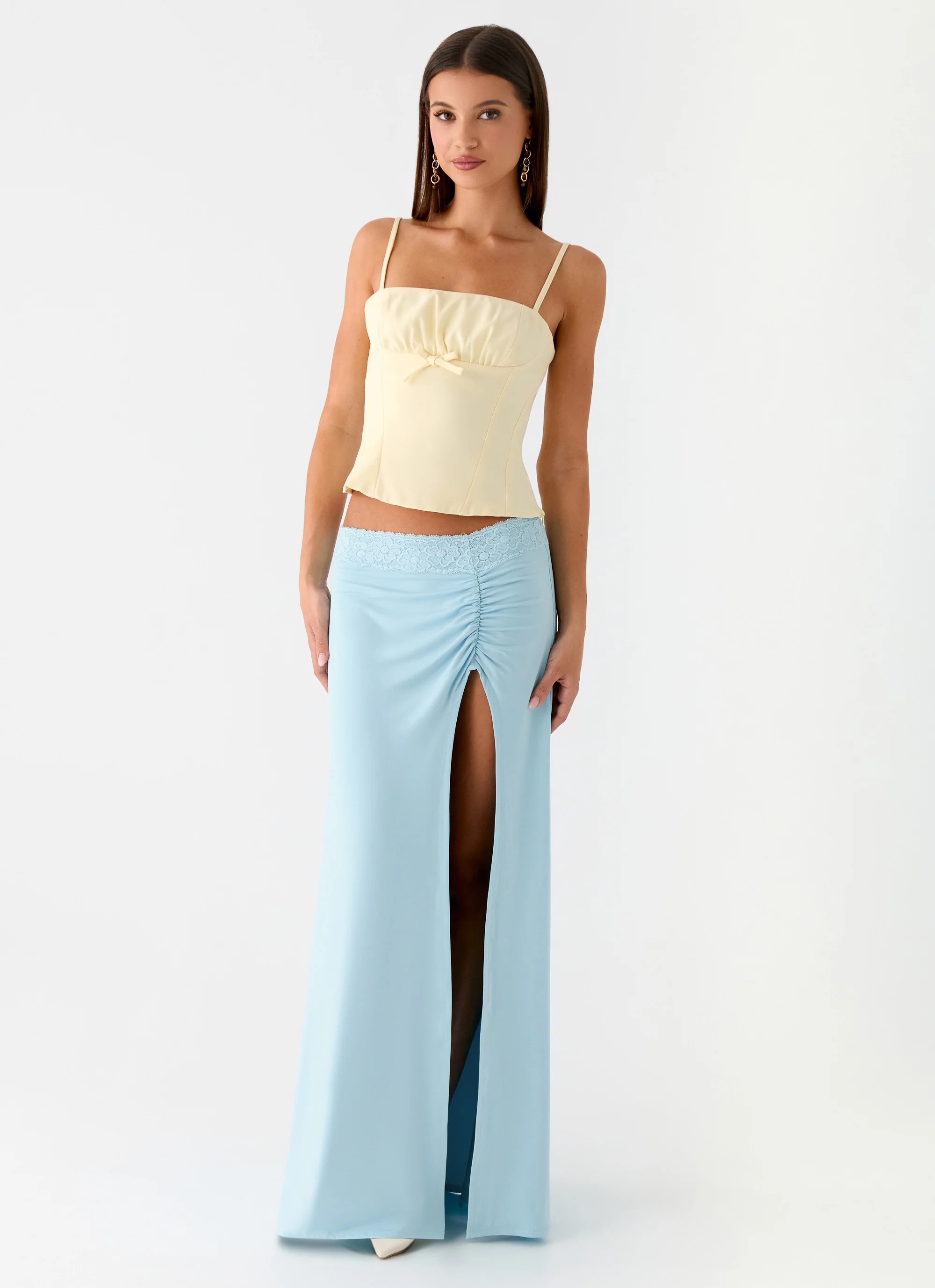 Ocean Plunge Maxi Skirt - Blue - Image 5
