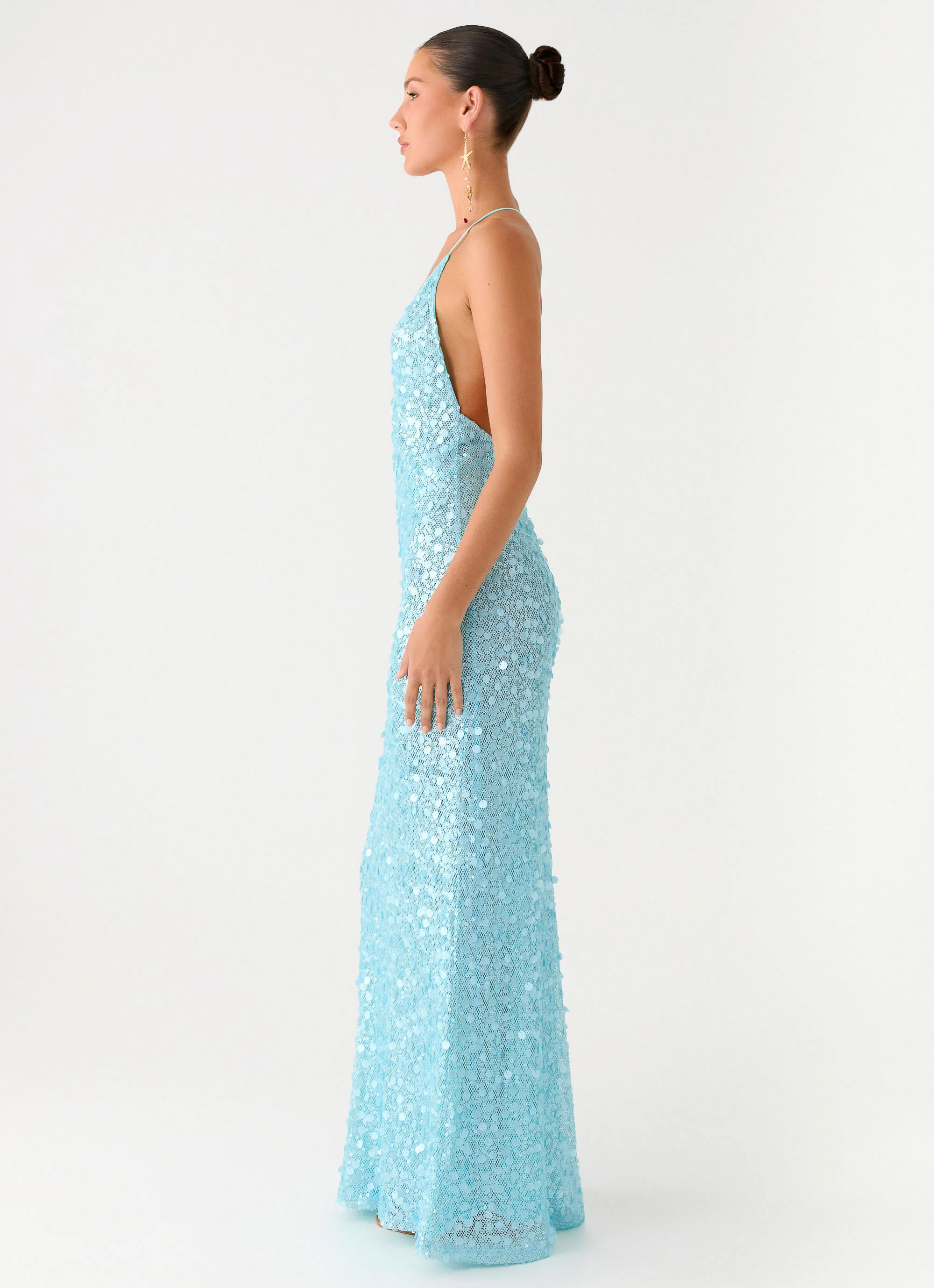 Ocean Views Sequin Maxi Dress - Blue - Image 6