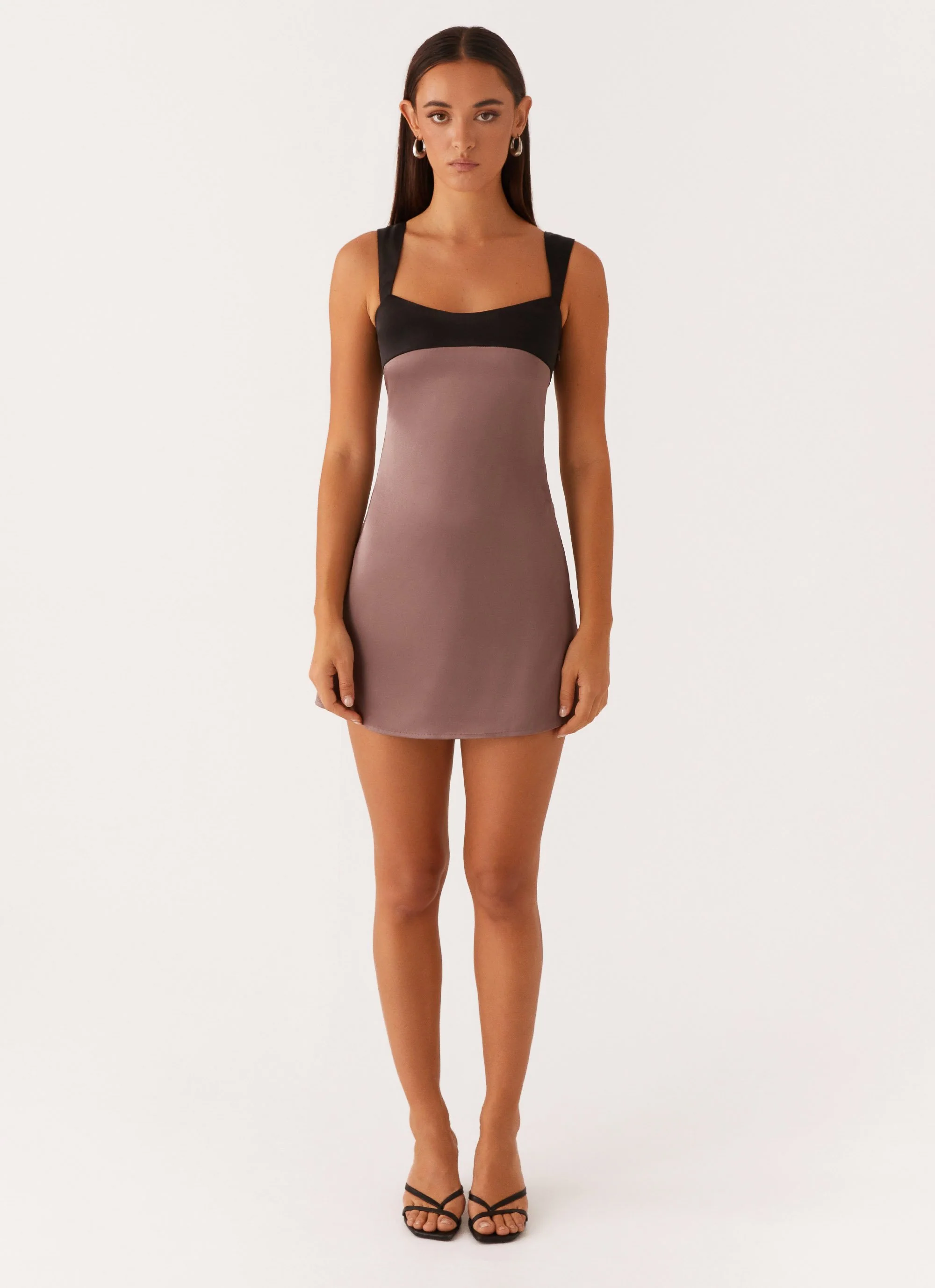 Odette Satin Mini Dress - Steel Me Away - Image 2