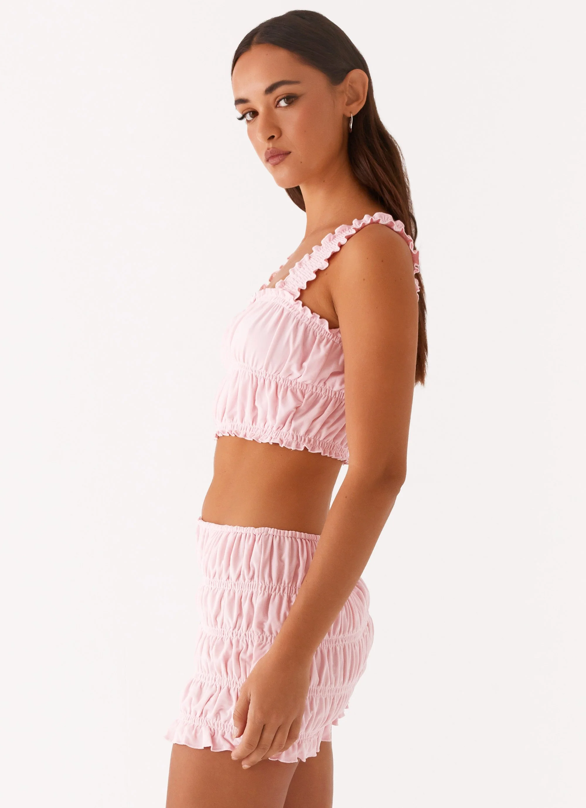 Off By Heart Shirred Top - Blush - Image 3
