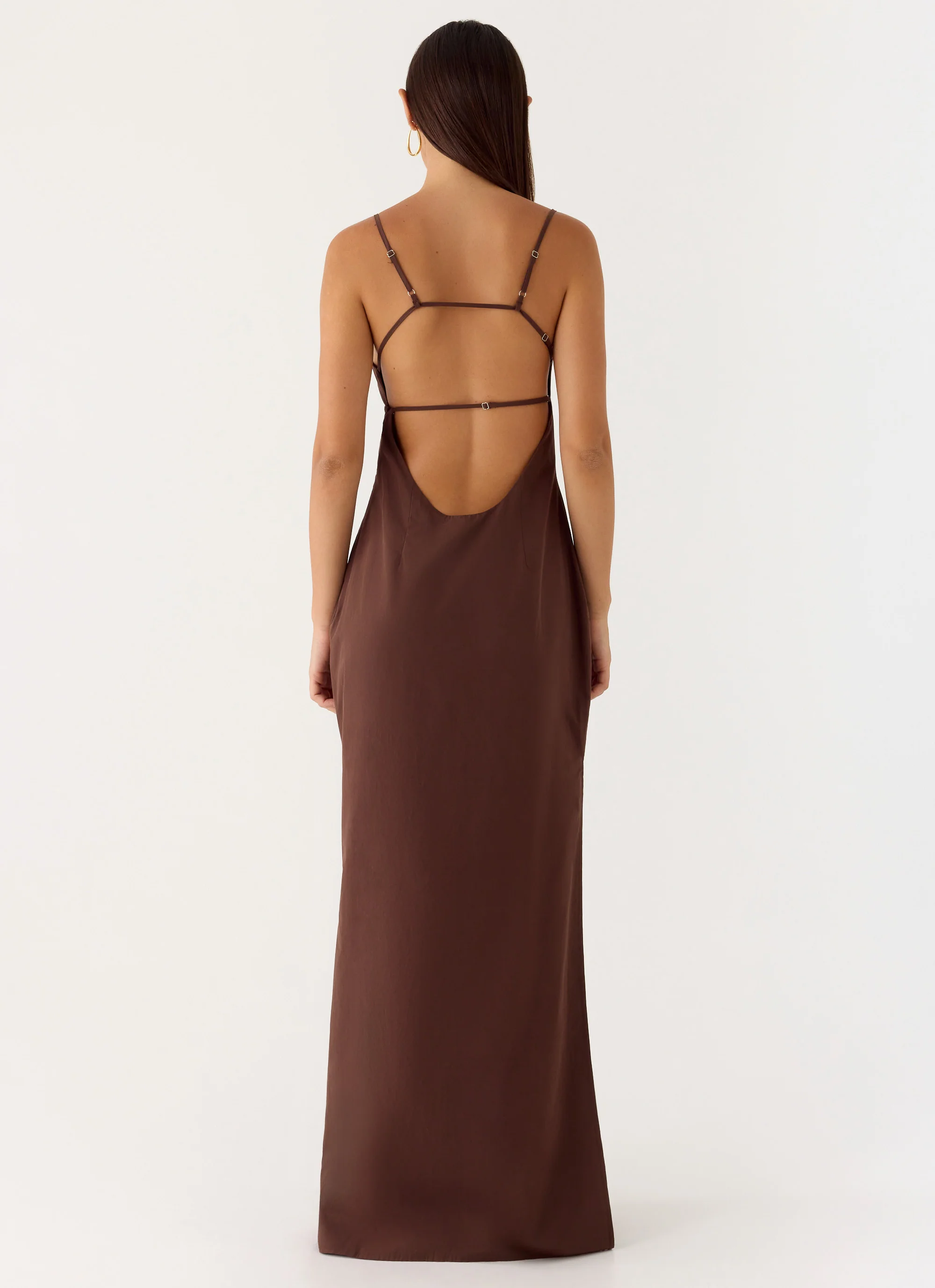 Off The Table Linen Maxi Dress - Chocolate - Image 3
