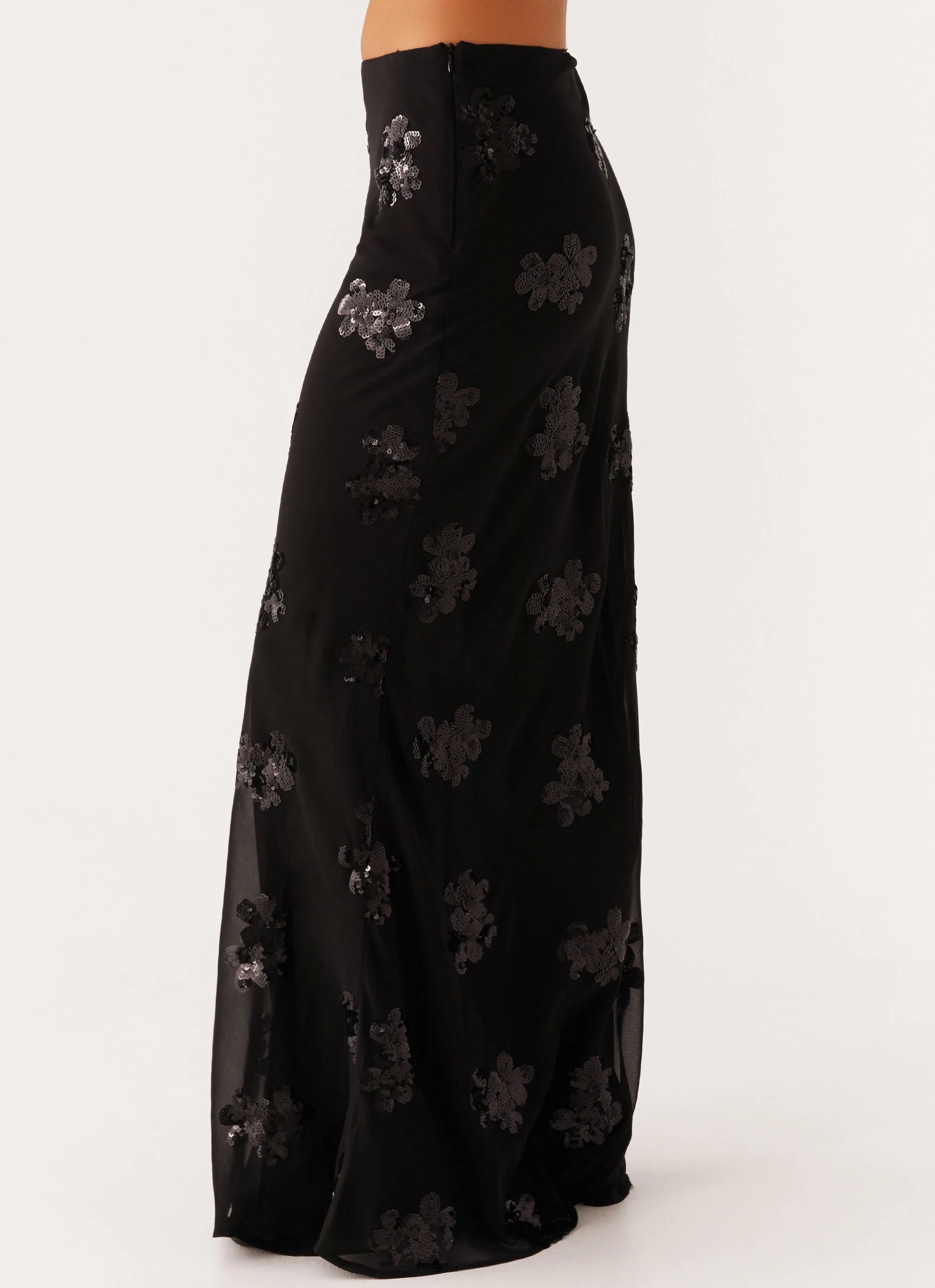 Only Girl Sequin Maxi Skirt - Black - Image 3