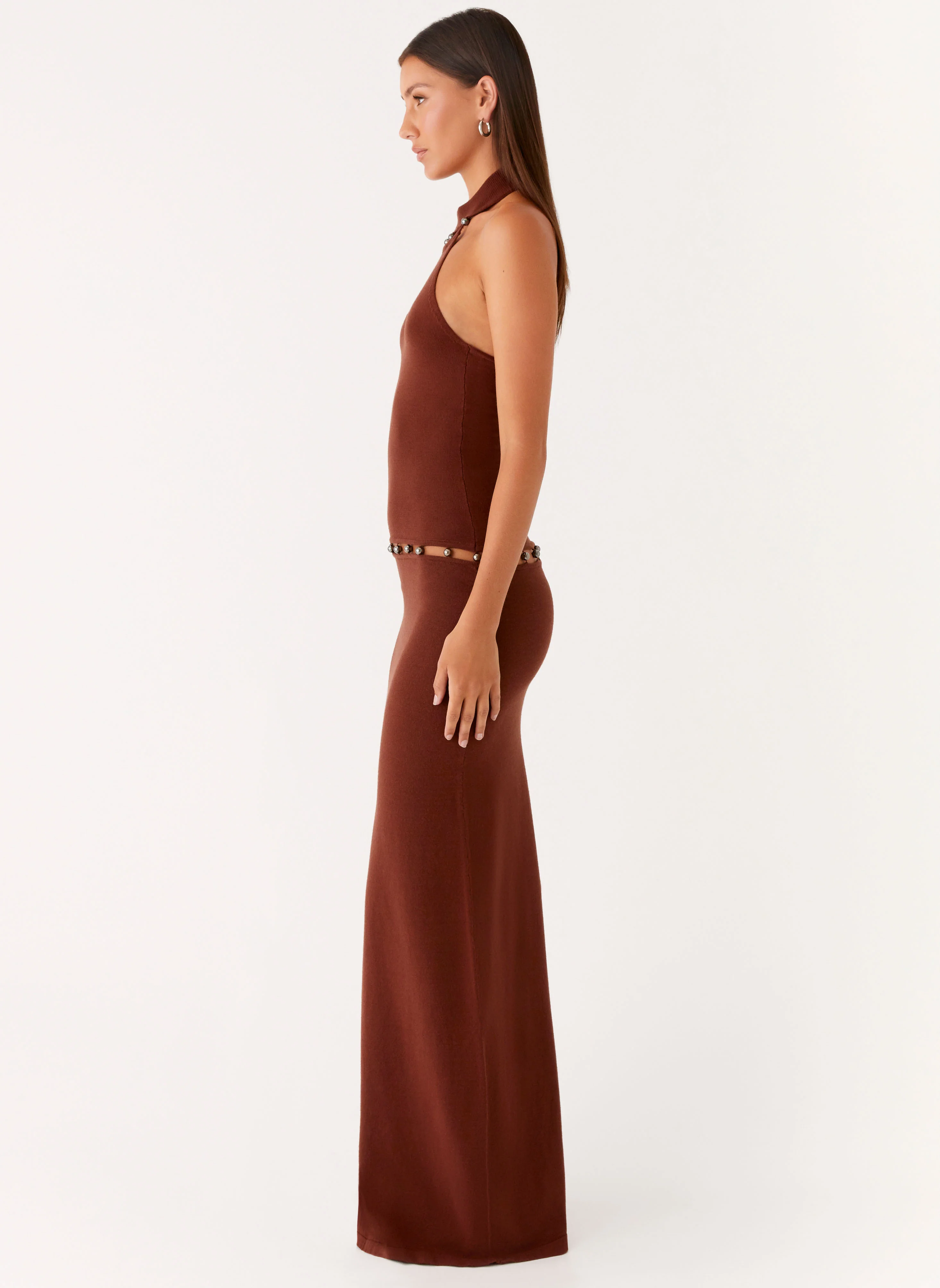 Opaline Knit Maxi Dress - Chocolate - Image 6