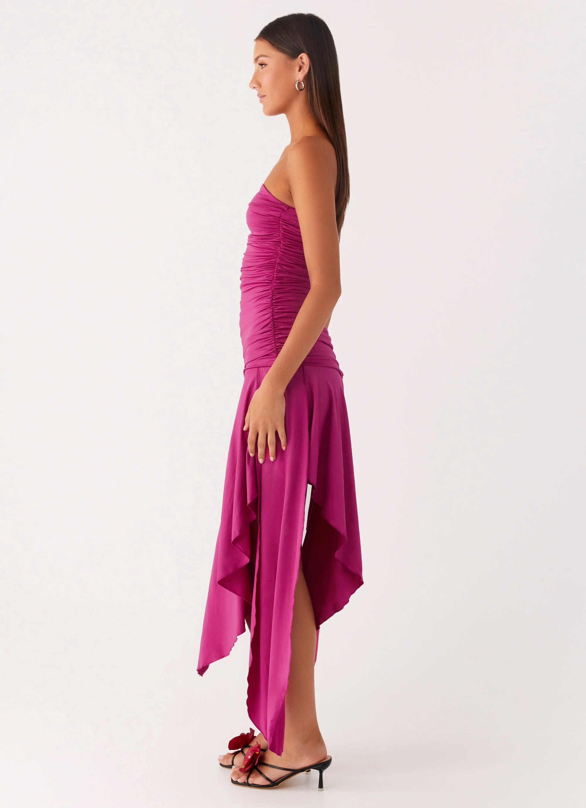 Ora Strapless Maxi Dress - Fuchsia - Image 3
