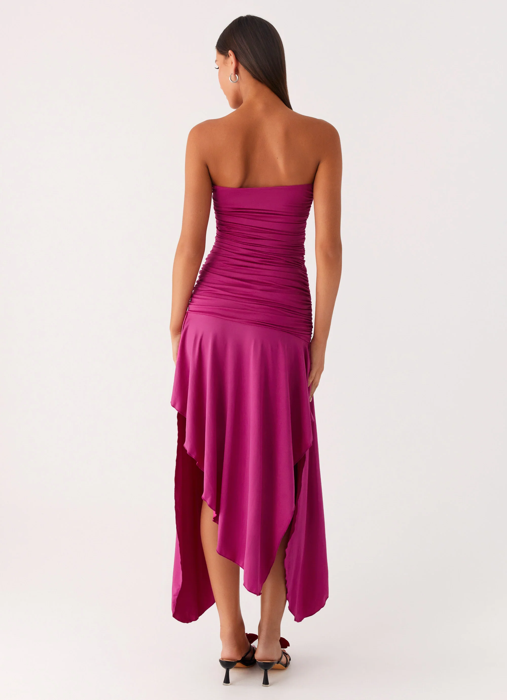 Ora Strapless Maxi Dress - Fuchsia - Image 4