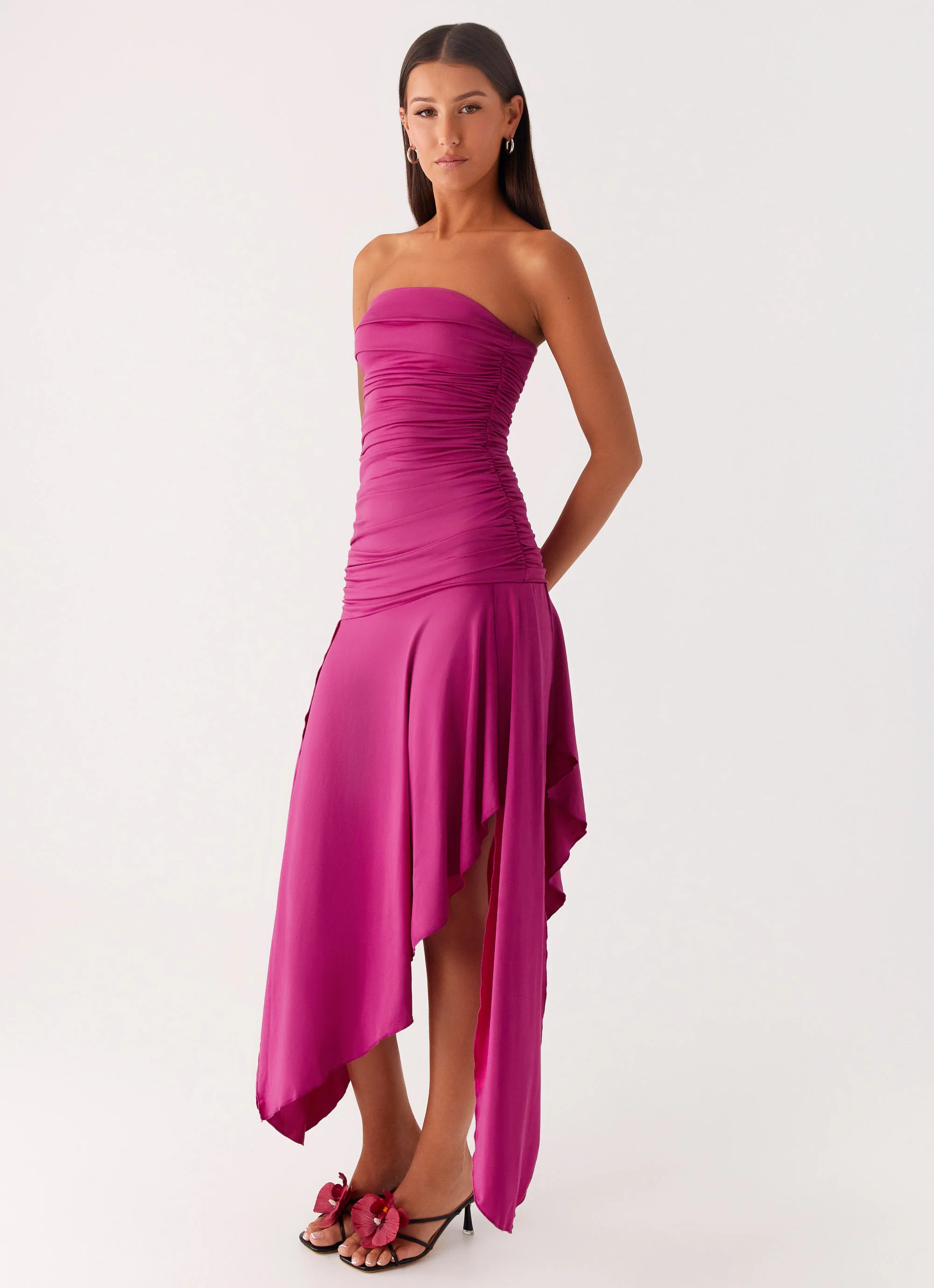 Ora Strapless Maxi Dress - Fuchsia - Image 5