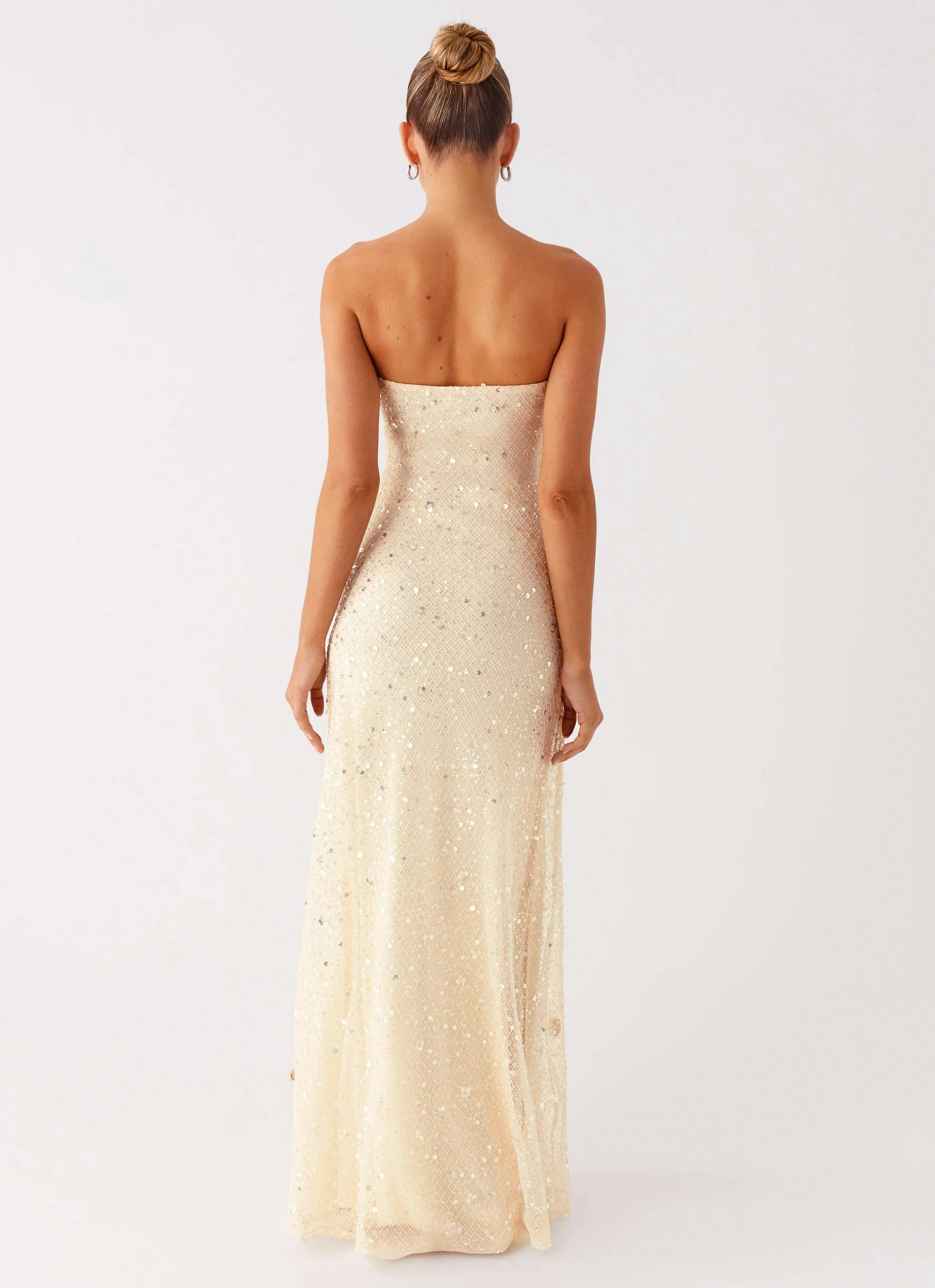 Orelli Shell Sequin Knit Maxi Dress - Ivory - Image 3