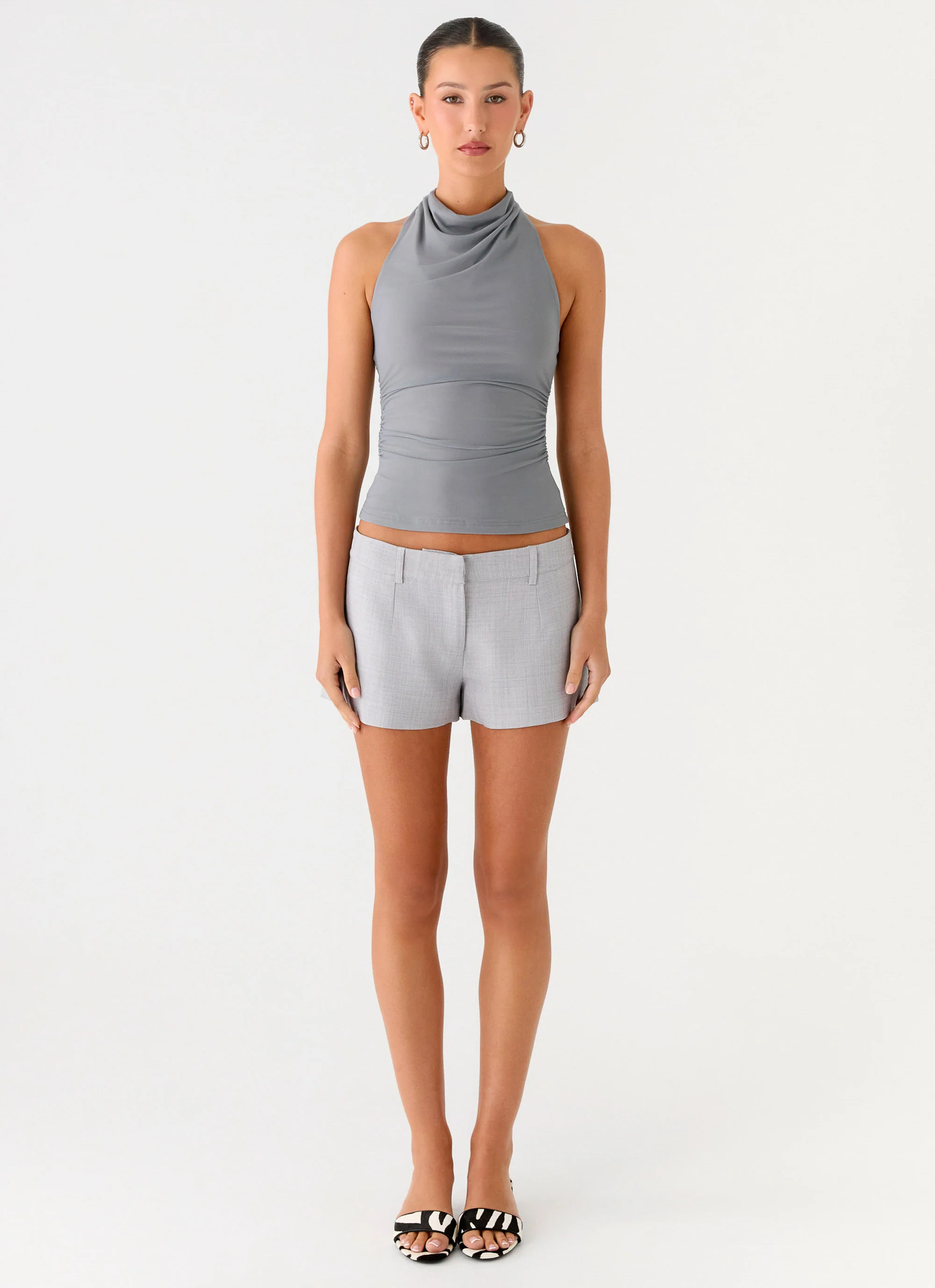 Oslo Mini Shorts - Grey - Image 2