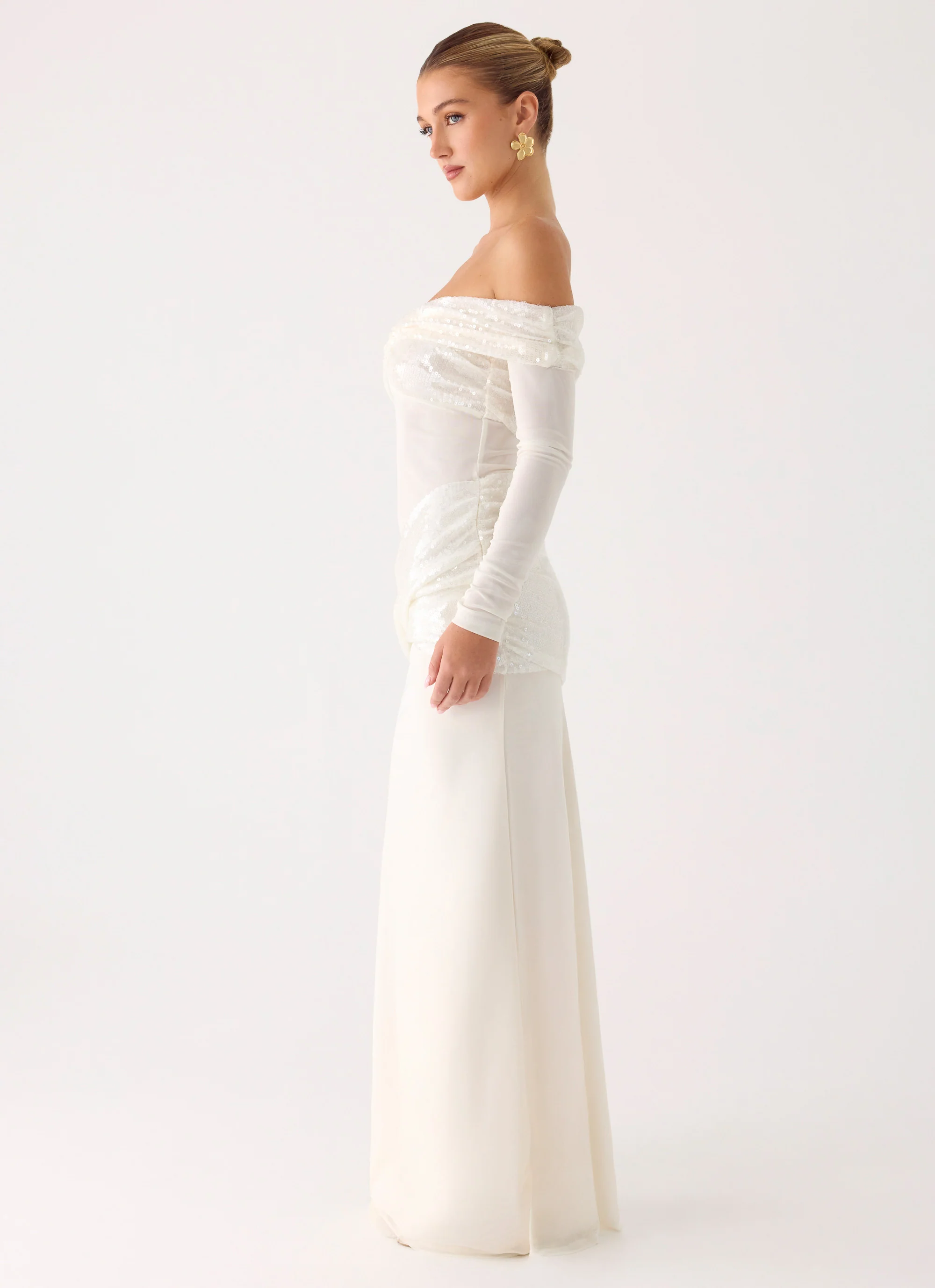 Over To You Sequin Maxi Dress - White - Image 2