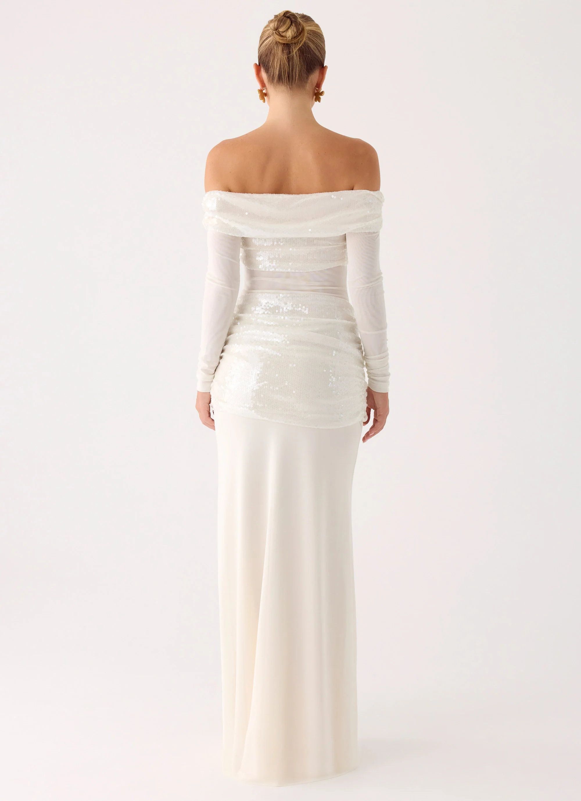 Over To You Sequin Maxi Dress - White - Image 3