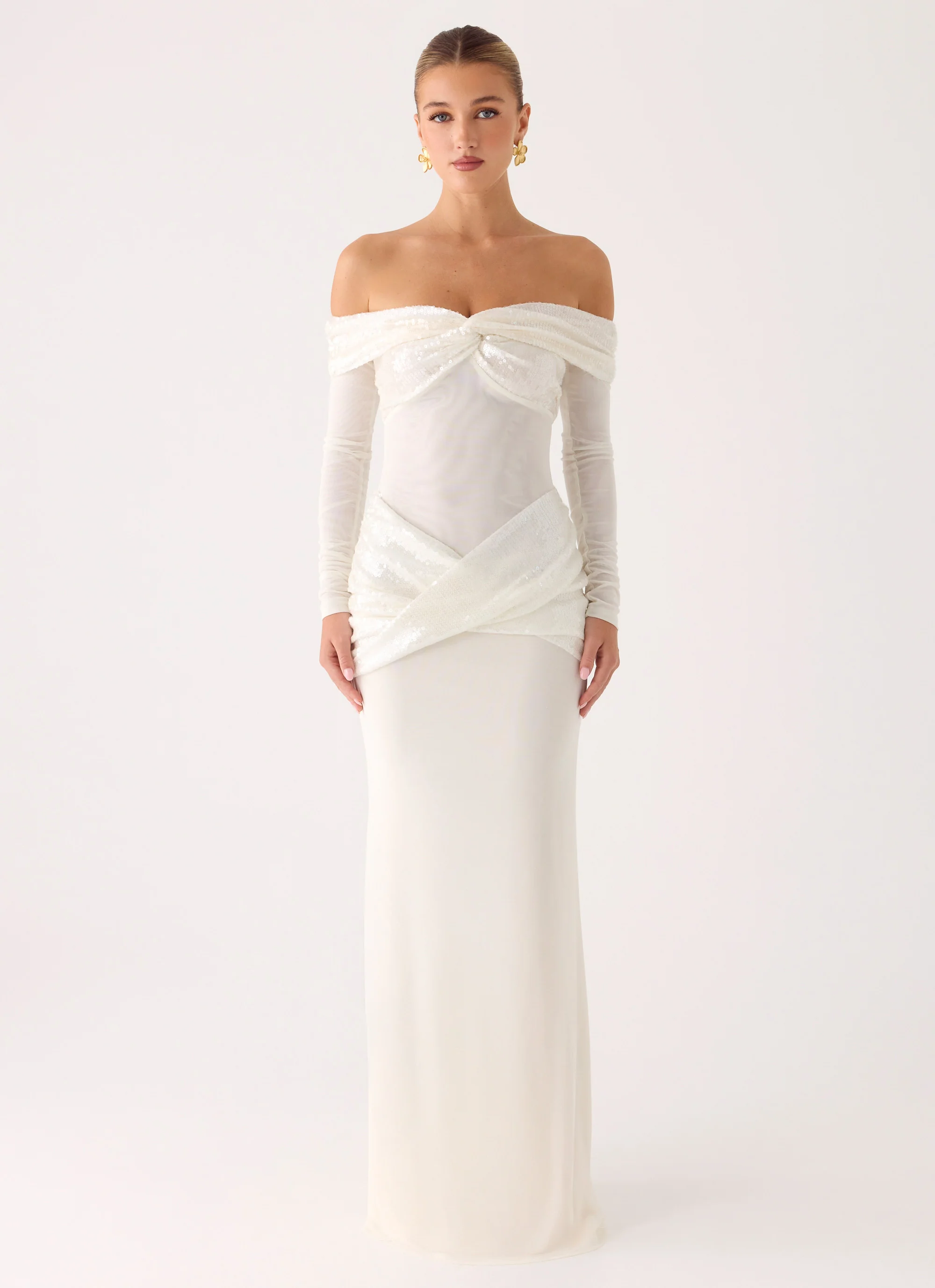 Over To You Sequin Maxi Dress - White - Image 5