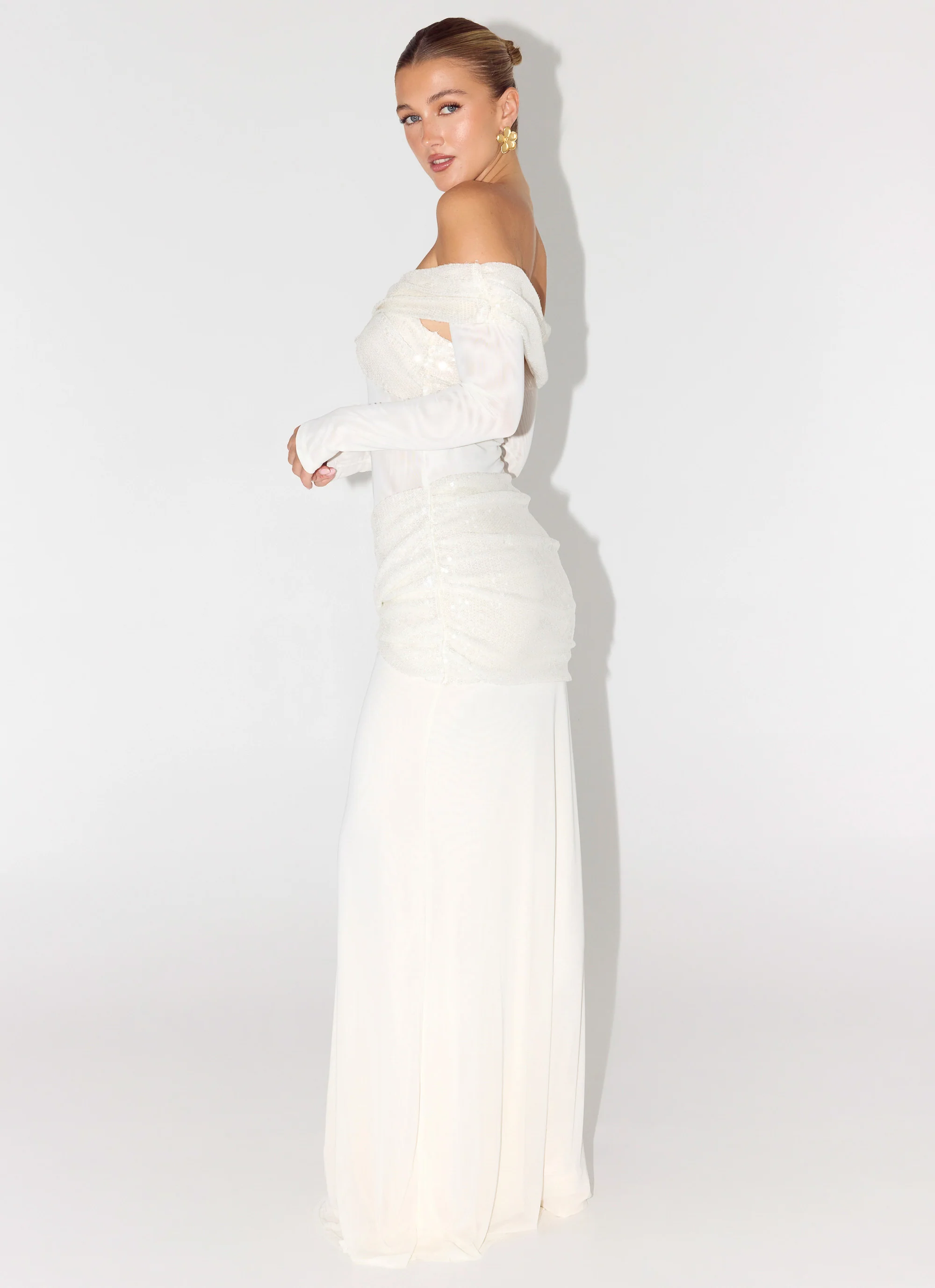 Over To You Sequin Maxi Dress - White - Image 7