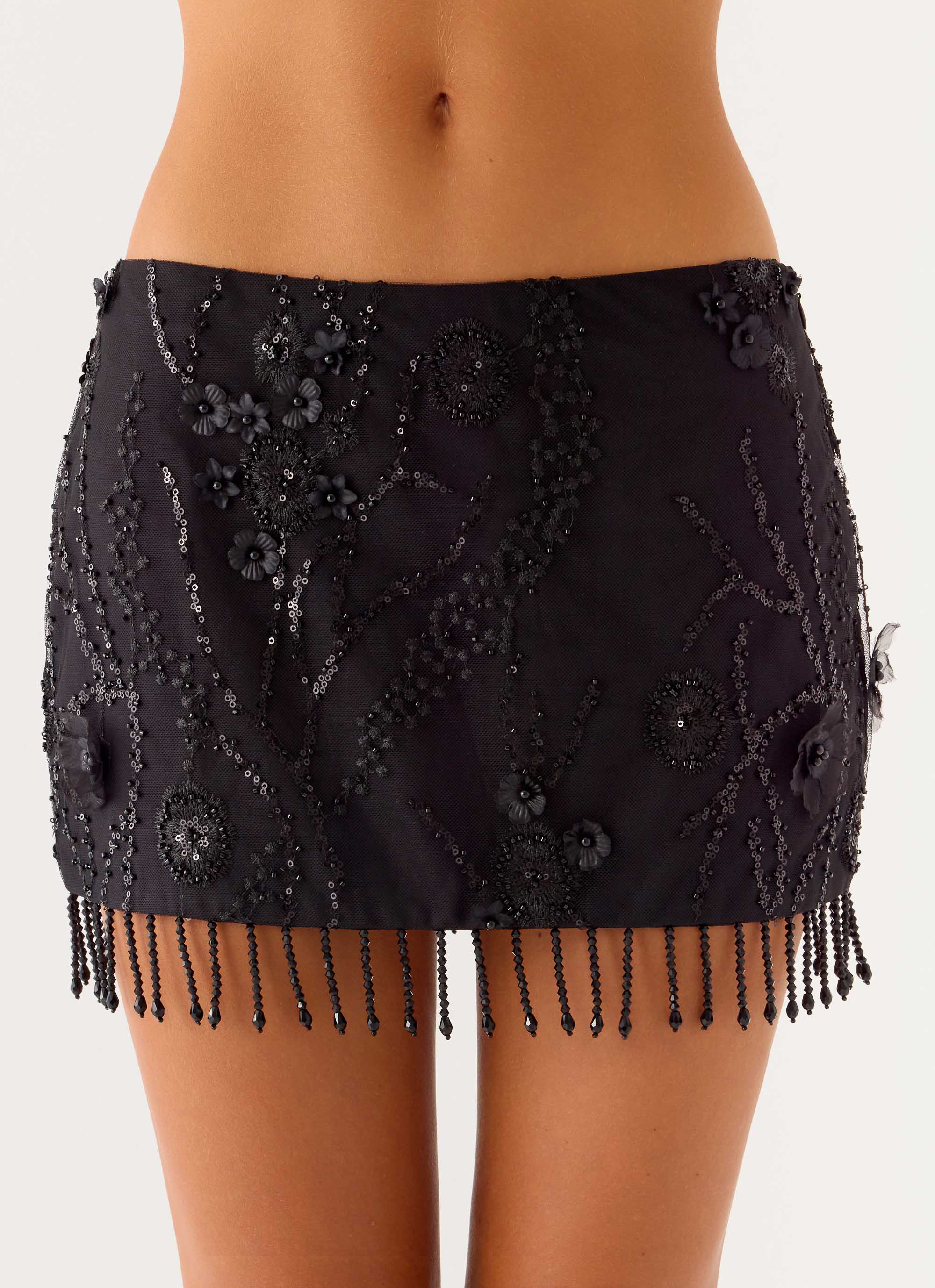 Overload Beaded Mini Skirt - Black - Image 6