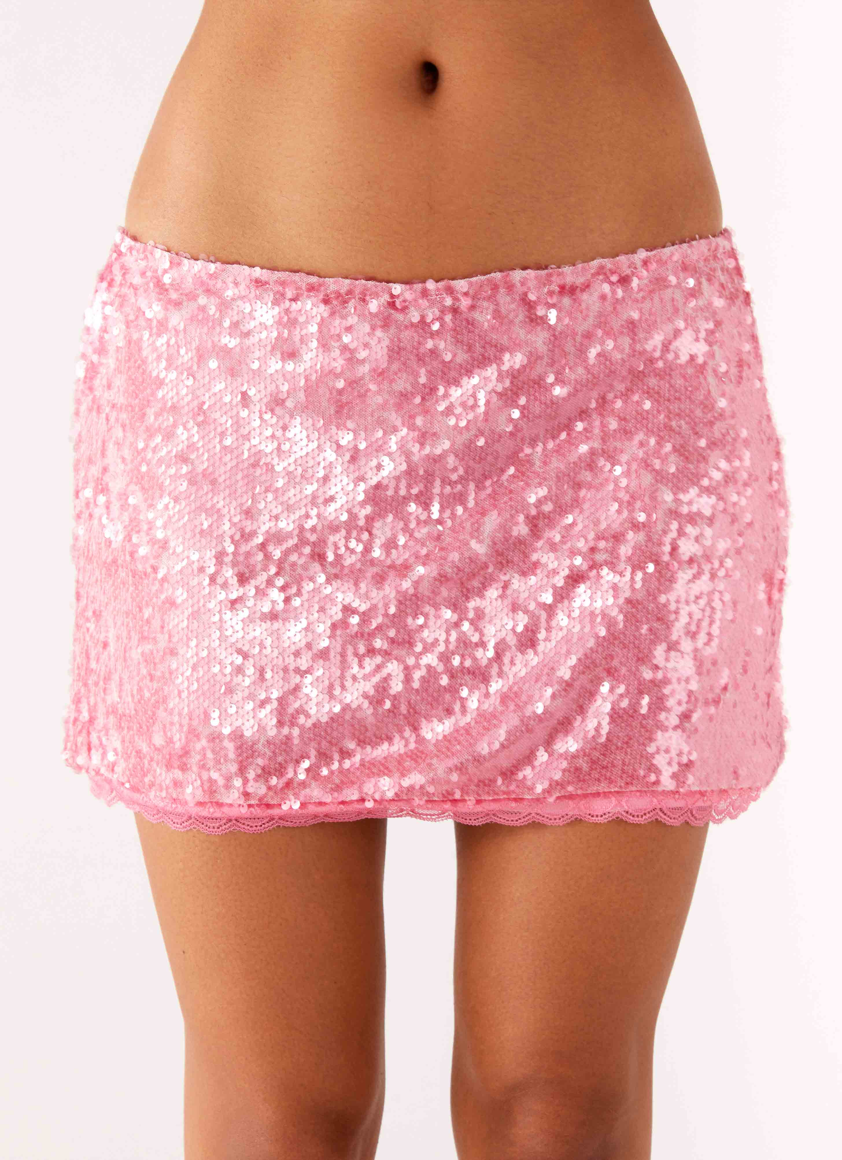 Palila Sequin Mini Skirt - Pink - Image 6