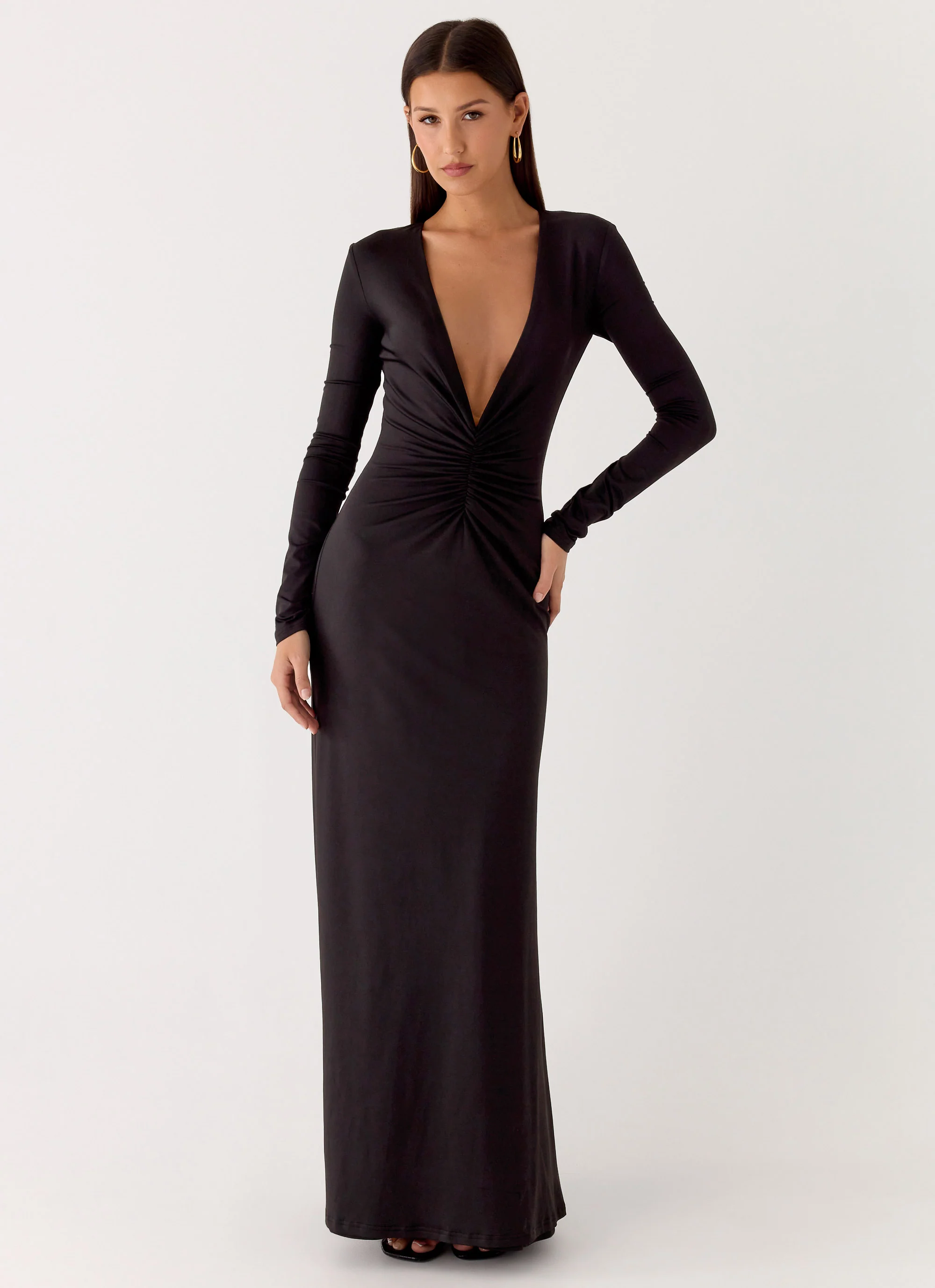 Palm Haze Maxi Dress - Black - Image 6