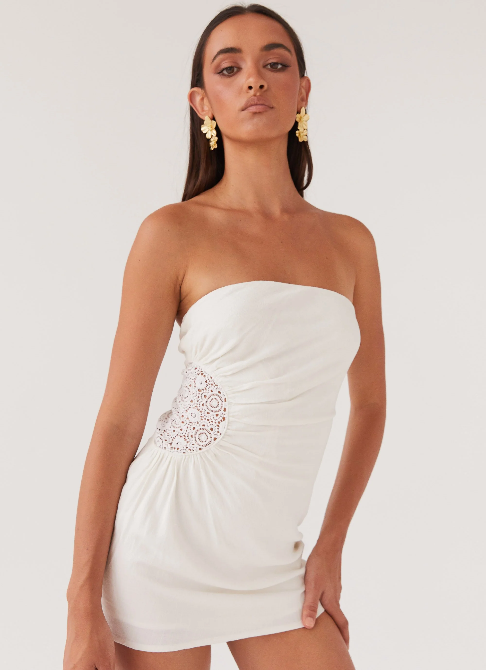 Palm Island Tube Mini Dress - White - Image 6